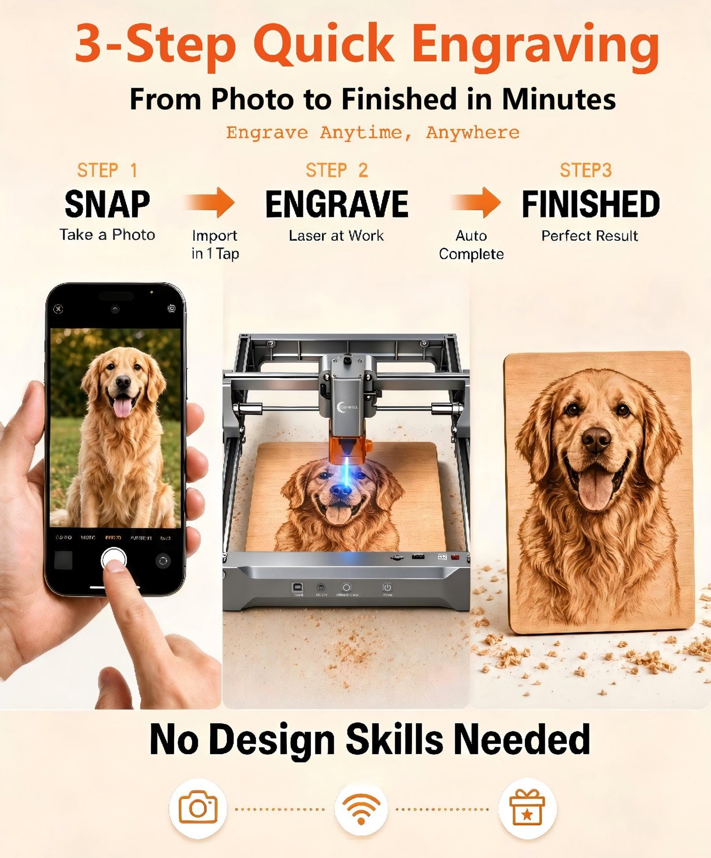 Carverall K15 Pro Laser Engraver 10W-Laser Engraving Machine for Coated Metal Wood Acrylic Glass Stone, 7.9"x11.8" (Near A4) Work Area Offline Engraving CNC DIY Lazer Cutter for Home & Crafting