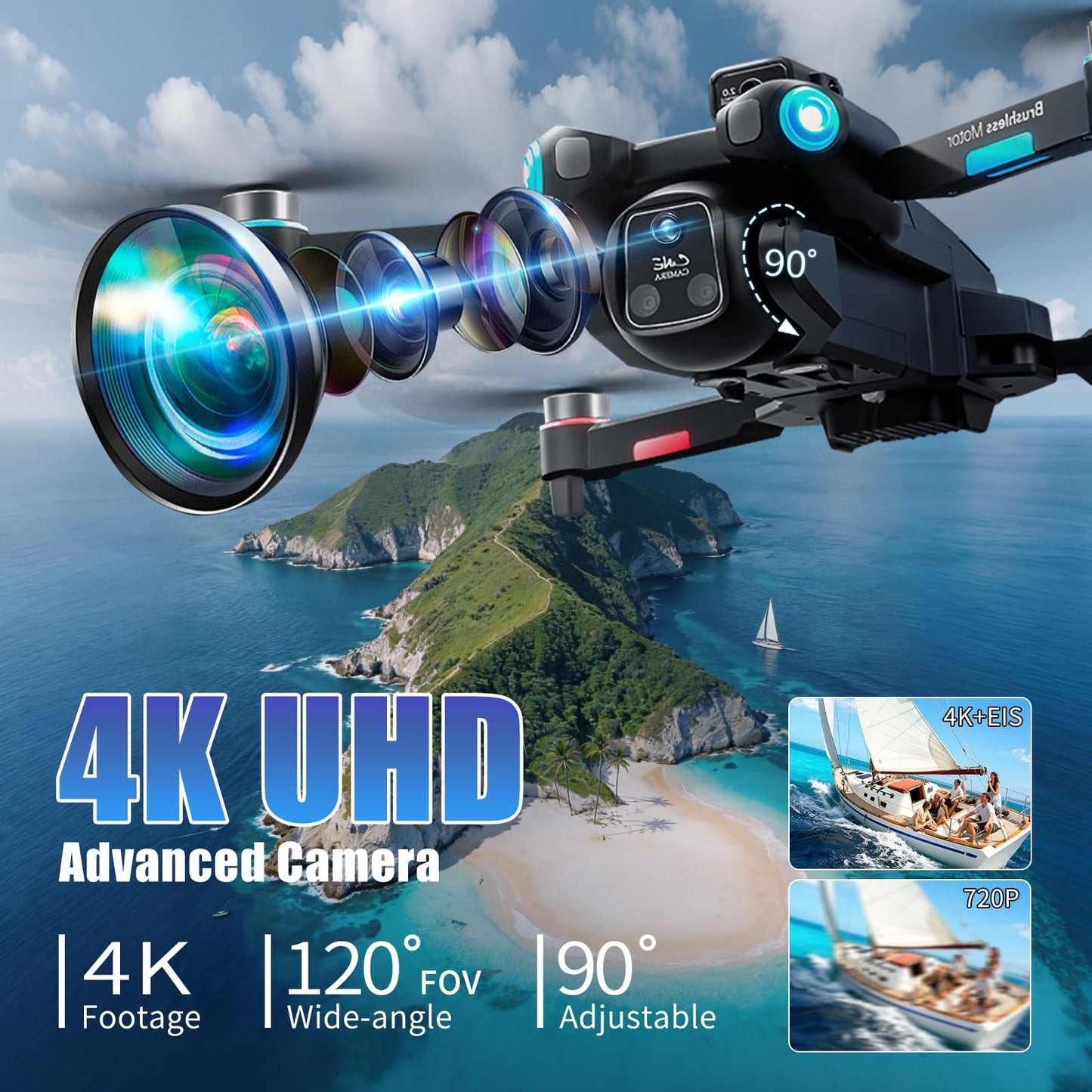 A189 GPS Drones with Camera for Adults 4K, 60Min Flight Time, 360° Obstacle Avoidance, 4.5" FPV Screen, 9842FT Long Control Range RC Quadcopter, One-Key Airdrop, Auto Return, Follow Me, Foldable Easy Fly Drones for Beginners, Birthday Gift, Under 249g