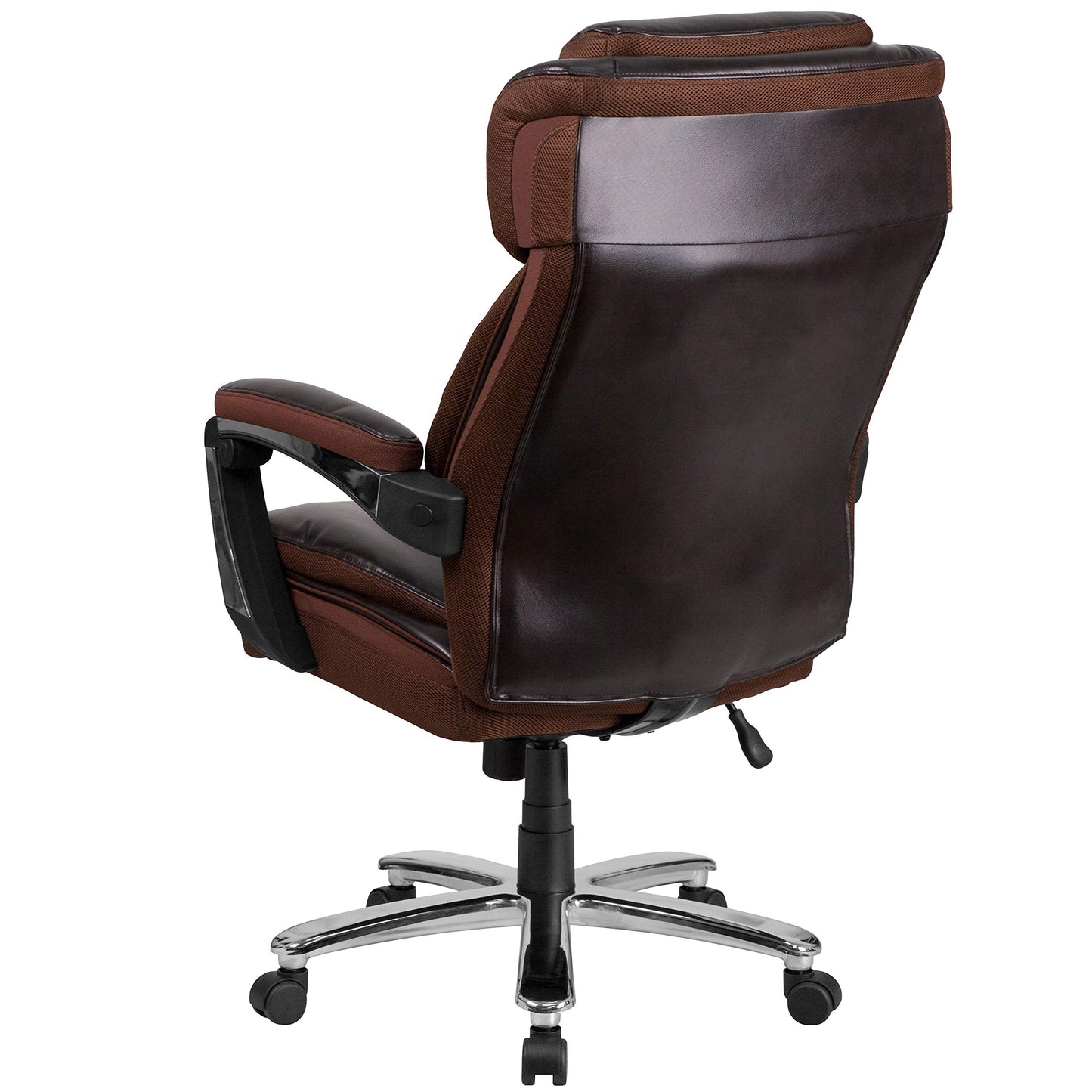 Flash Furniture Hercules Series High-Back Swivel LeatherSoft Office Chair, Ergonomic Executive Chair with Headrest and Adjustable Height, Brown
