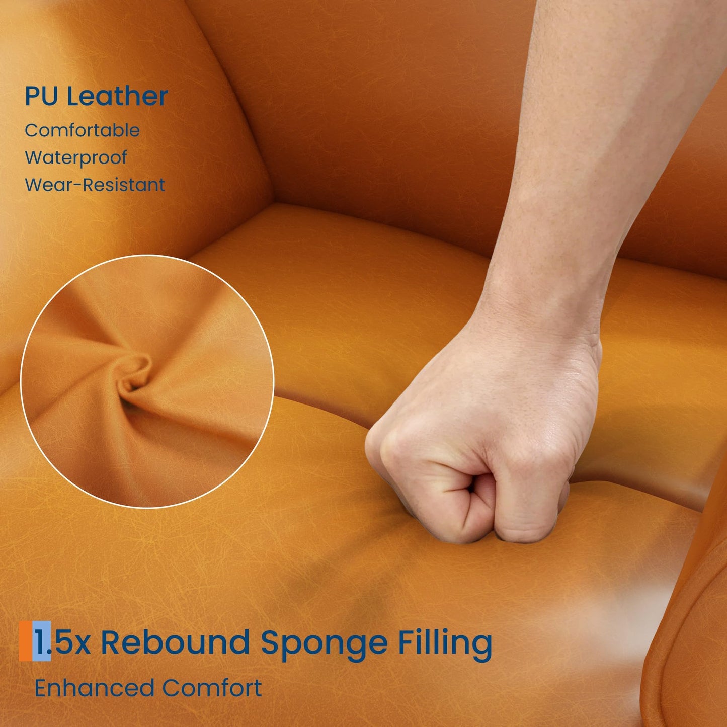 Leather Recliner Chair for Adults Power Recliner with USB Charging Ports Electric Reclining Sofa for Living Room Home Theater Seating Bedroom (Vibrant Orange)