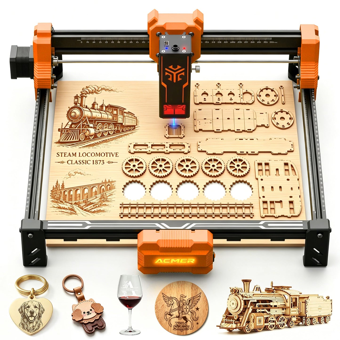 ACMER Laser Engraver Machine, Upgrade S2 12000mW Laser Cutter, 0.01mm Precision, 300×300mm Engraving Area, 10000mm/min Speed, for Wood, Metal, Acrylic, Leather, DIY & Education