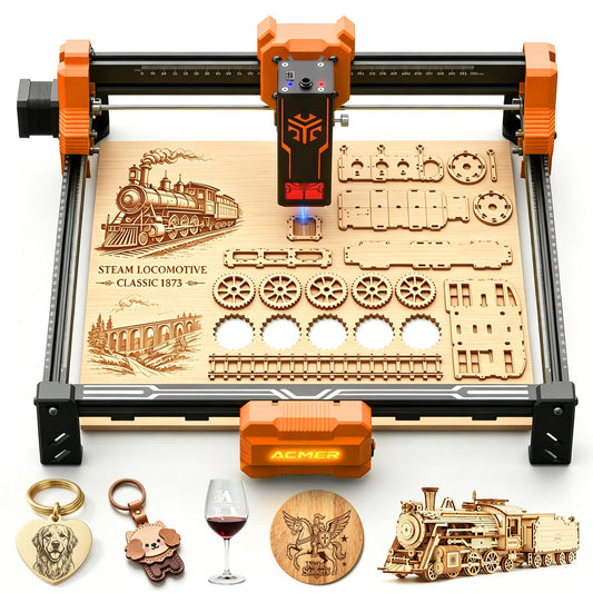 ACMER Laser Engraver Machine, Upgrade S2 12000mW Laser Cutter, 0.01mm Precision, 300×300mm Engraving Area, 10000mm/min Speed, for Wood, Metal, Acrylic, Leather, DIY & Education