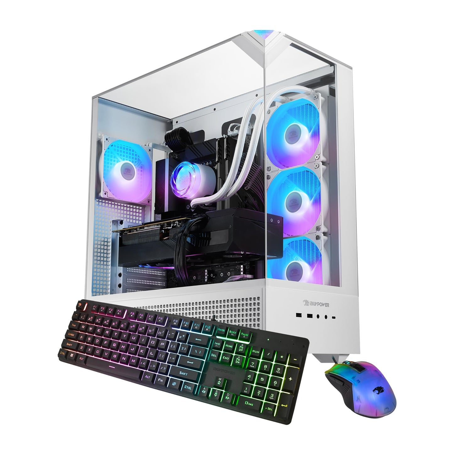 iBUYPOWER Element Gaming PC Desktop Computer AMD Ryzen 9 7900X CPU, NVIDIA GeForce RTX 5070 12GB GPU, 32GB DDR5 RGB 5200MHz RAM, 1TB NVMe SSD, Windows 11 Home, Gamer Keyboard and Mouse - EWA9N5702
