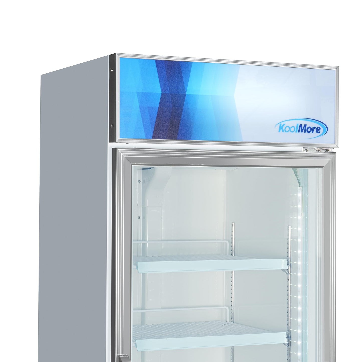 KoolMore 27 in. Commercial One Glass Door Display Upright Freezer Merchandiser in White 13 Cu. Ft. (MDF-1GD-13C-WH)