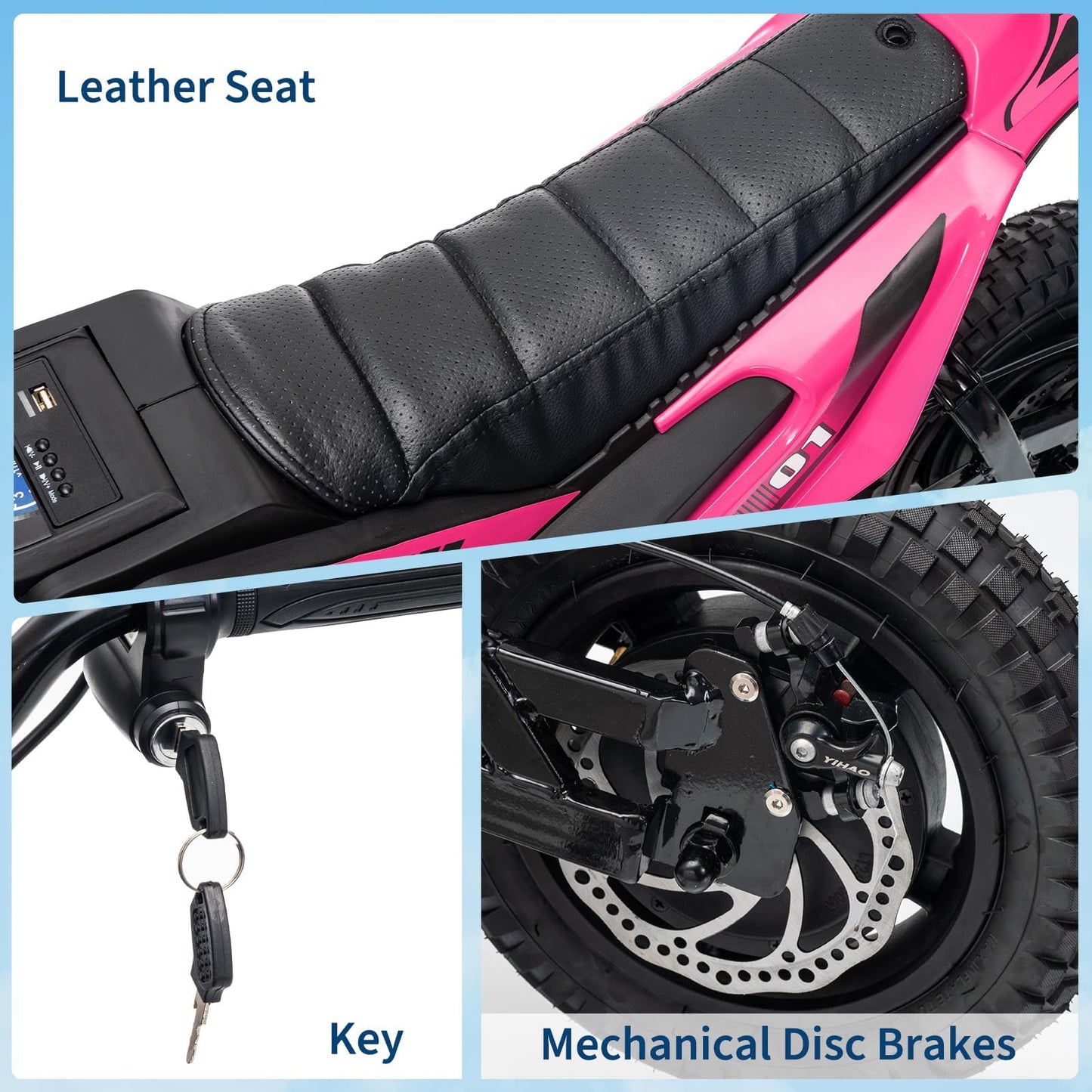 24V Kids Electric Dirt Bike, 350w Motorcycle with 10 MPH Max Speed & 12-Mile Range,Rear Wheel Suspension, Twist Grip Throttle, Rubber Tires