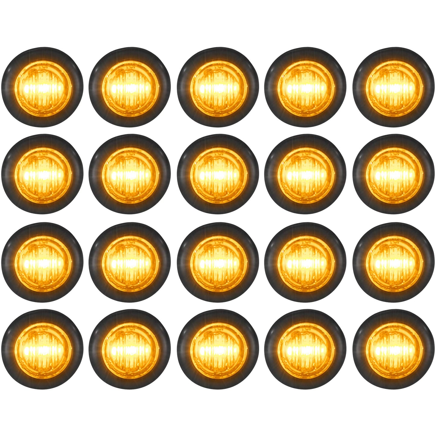 LONG HAUL Amber LED Clearance Marker project piece Lights, Black Trim, 5 3/4in, 20 Pack, Acrylonitrile Butadiene Styrene