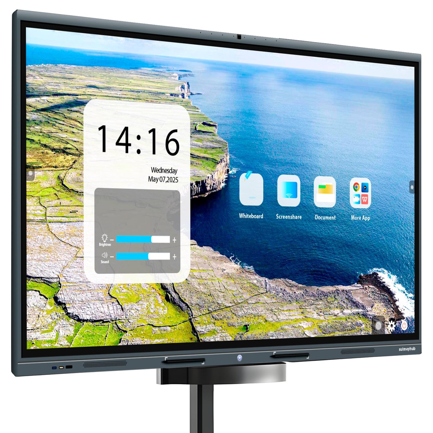 sulmeyhub 55'' 4K Smart Board, Android 14 OS 8+128 GB Interactive Whiteboard, Electronic Digital Whiteboard with Open App Ecosystem, Built in 20MP Camera for Home, Office and Classroom