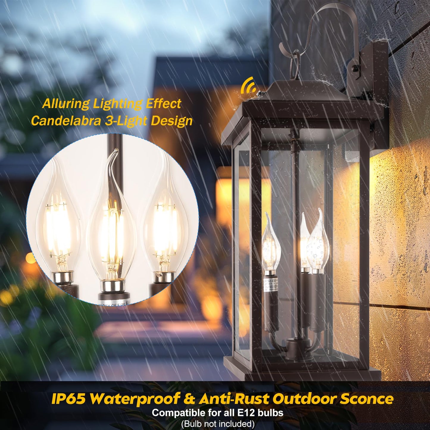Roravilila Outdoor Light Fixture, 3-Light Dusk to Dawn, Vintage Bronze, Metal, 1-Pack, Model 91080fd7-4102-4181-a13c-