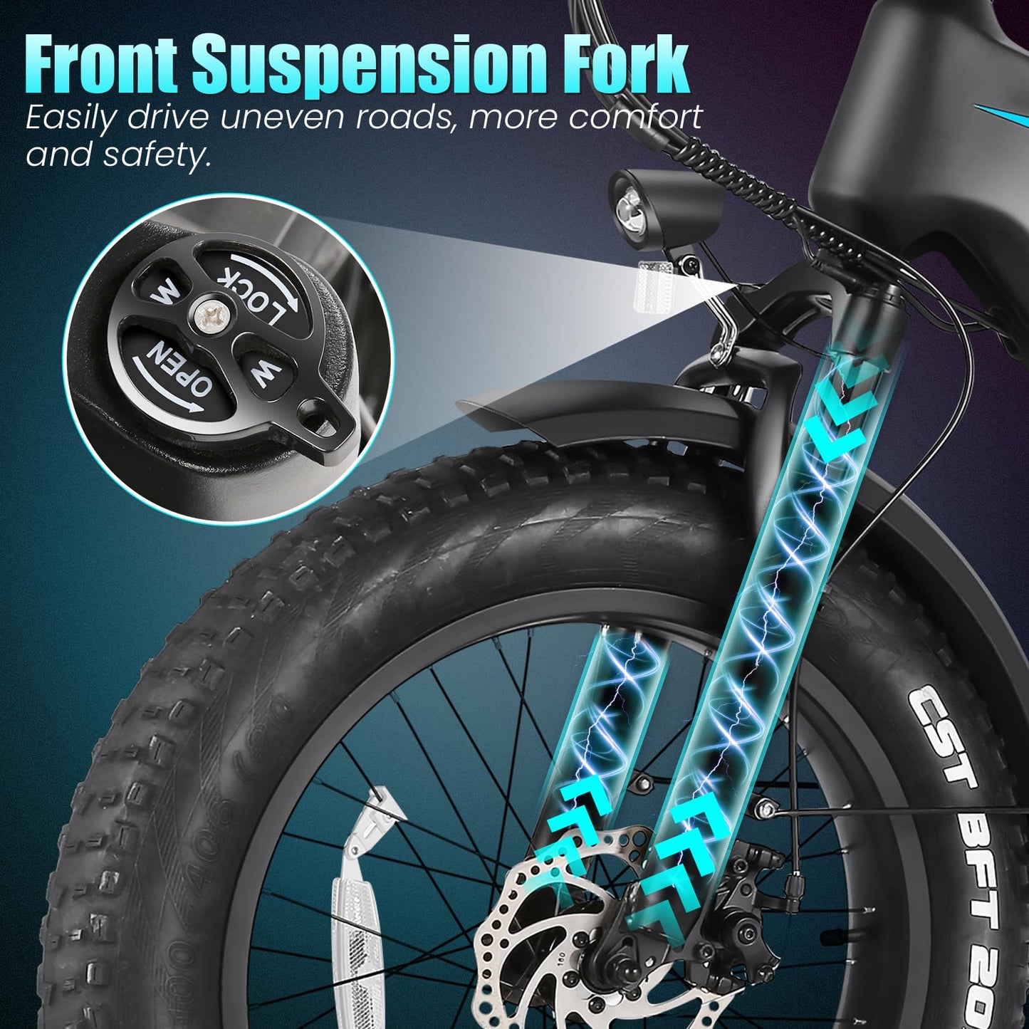 Wooken Electric Bike for Adults, 500W Motor Ebike,20"x4.0" Fat Tire Electric Bike,48V 13AH Removable Lithium-ion Battery, Up to 60 Miles,Step-Thru Electric Mountain Bike,SGS Certified to UL 2849