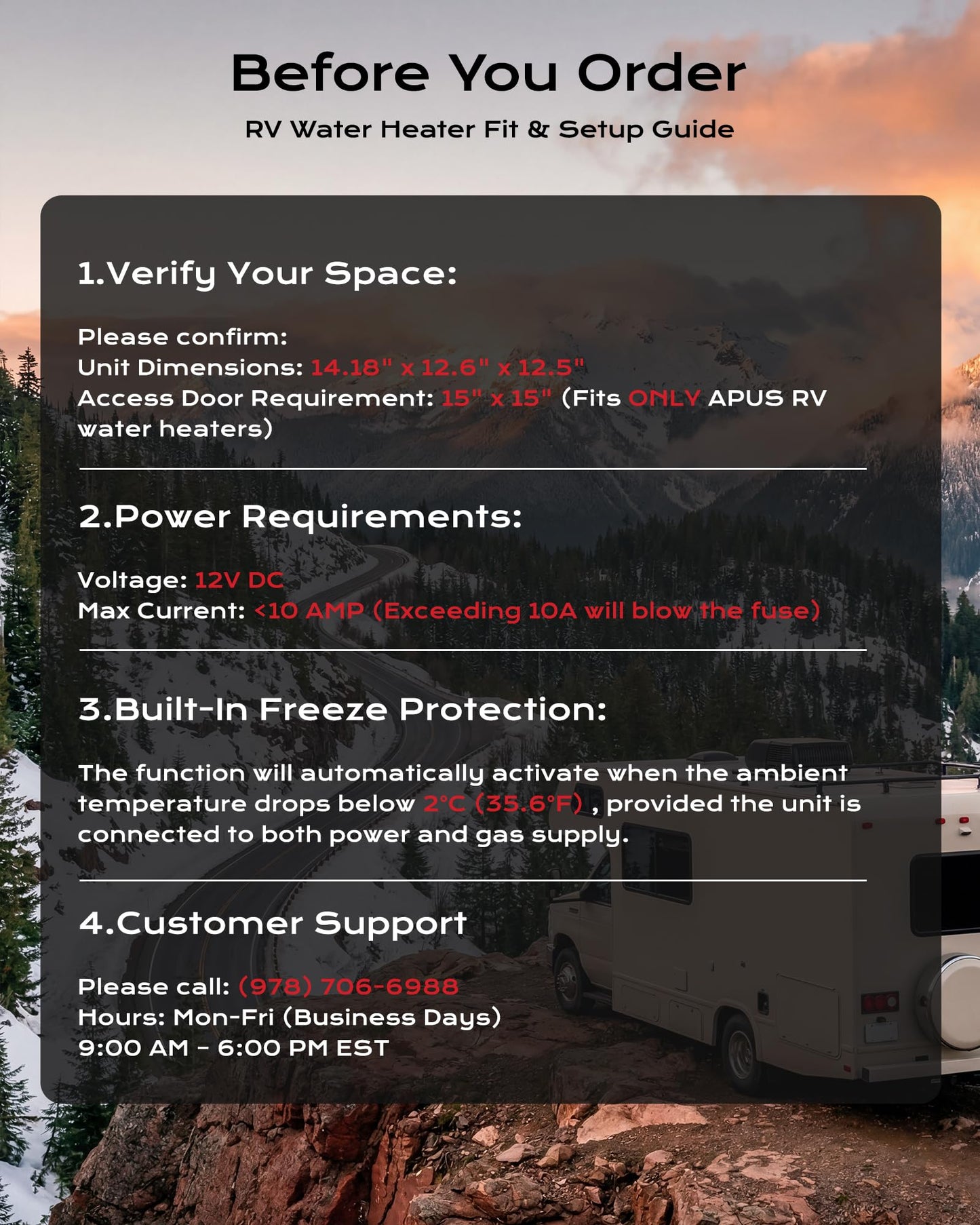 APUS RV Tankless Water Heater, 68,000 BTU Propane Gas On Demand Hot Water with White Door&Remote, 12V, 3.9 GPM, High Altitude Ready, CSA Certified, Compatible with All RVs,Ideal for RV Family & Camper