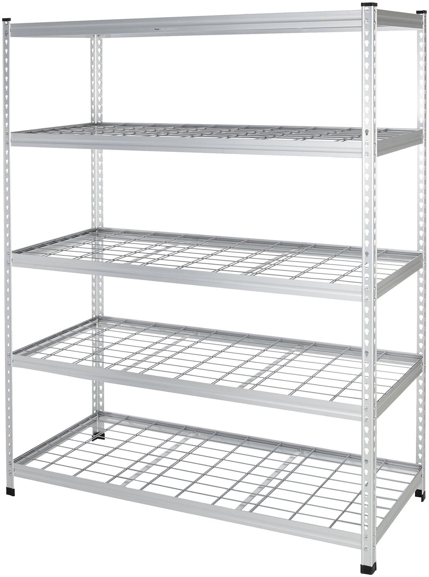 Amazon Basics Heavy Duty 5 Shelf Storage Shelving Unit, High-Grade Aluminum, Shelves, Adjustable Height, 60" x 24" x 78", Silver