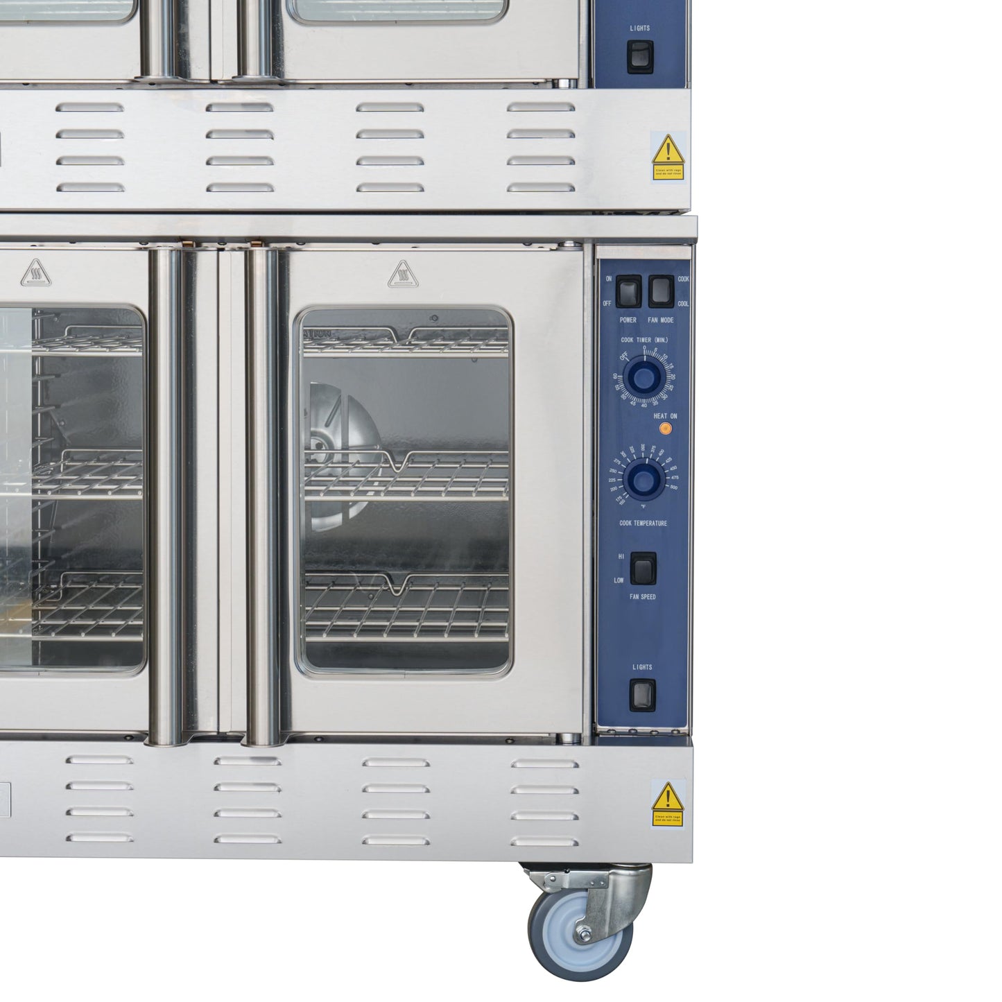 KoolMore 38 in. Full-Size Double Commercial Natural Gas Convection Oven 108,000 BTU With Stacking Kit in Stainless-Steel (KM-DCCO54-NG)