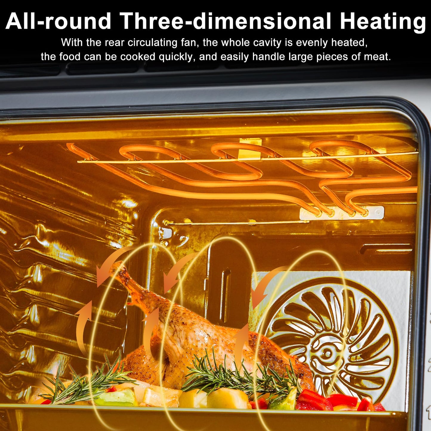 MilleLoom 24" Single Wall Oven - 2.5 Cu.Ft, 240V 3000W, Even Cooking, Versatile Functions, User-Friendly Controls, Double-Layered Glass Door, Black