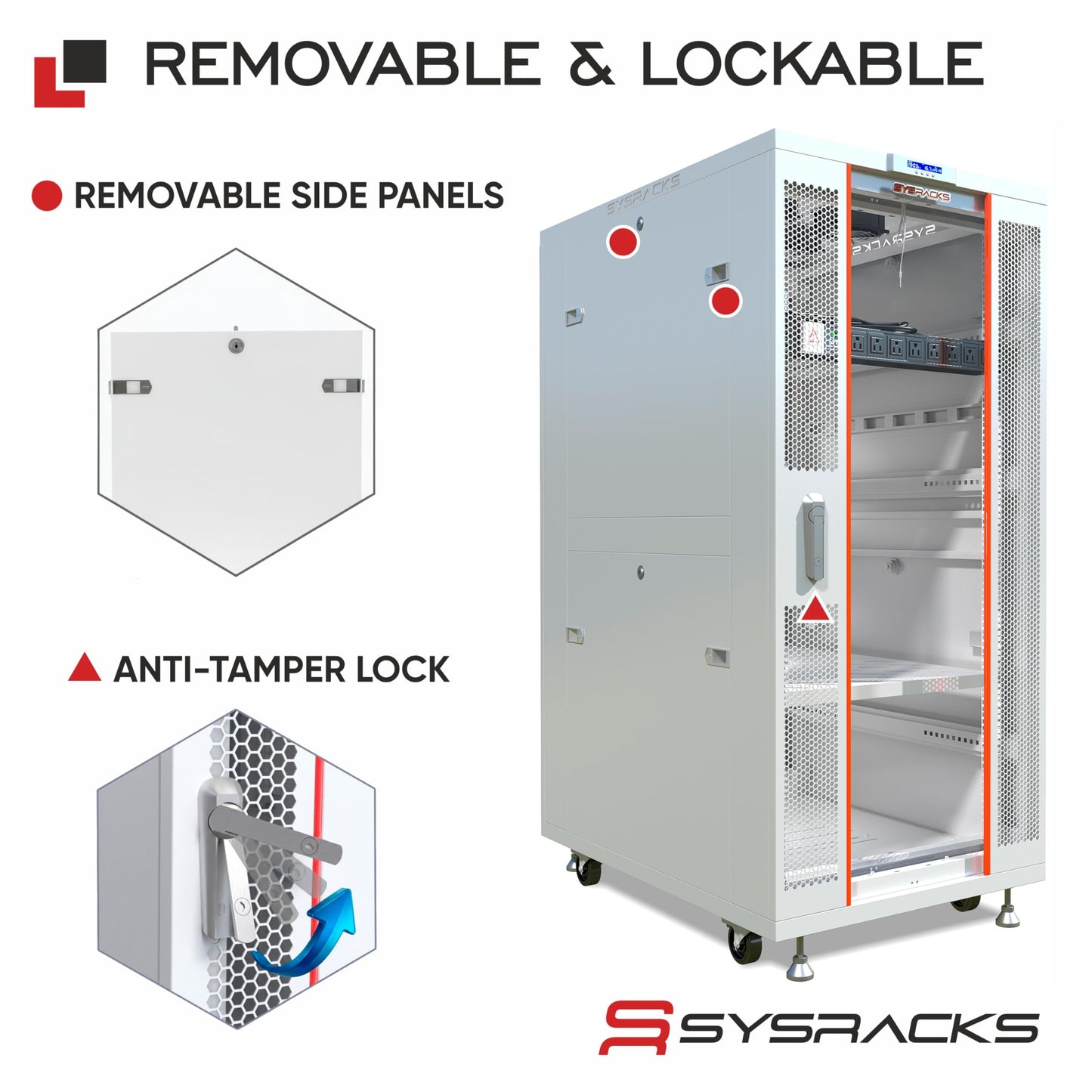32U Server Rack Cabinet – 19" Network Rack Enclosure, 35" Deep Floor Standing Data Rack with Locking Glass Door, Cooling Fans, PDU & Shelf for Servers, Switches and Patch Panels