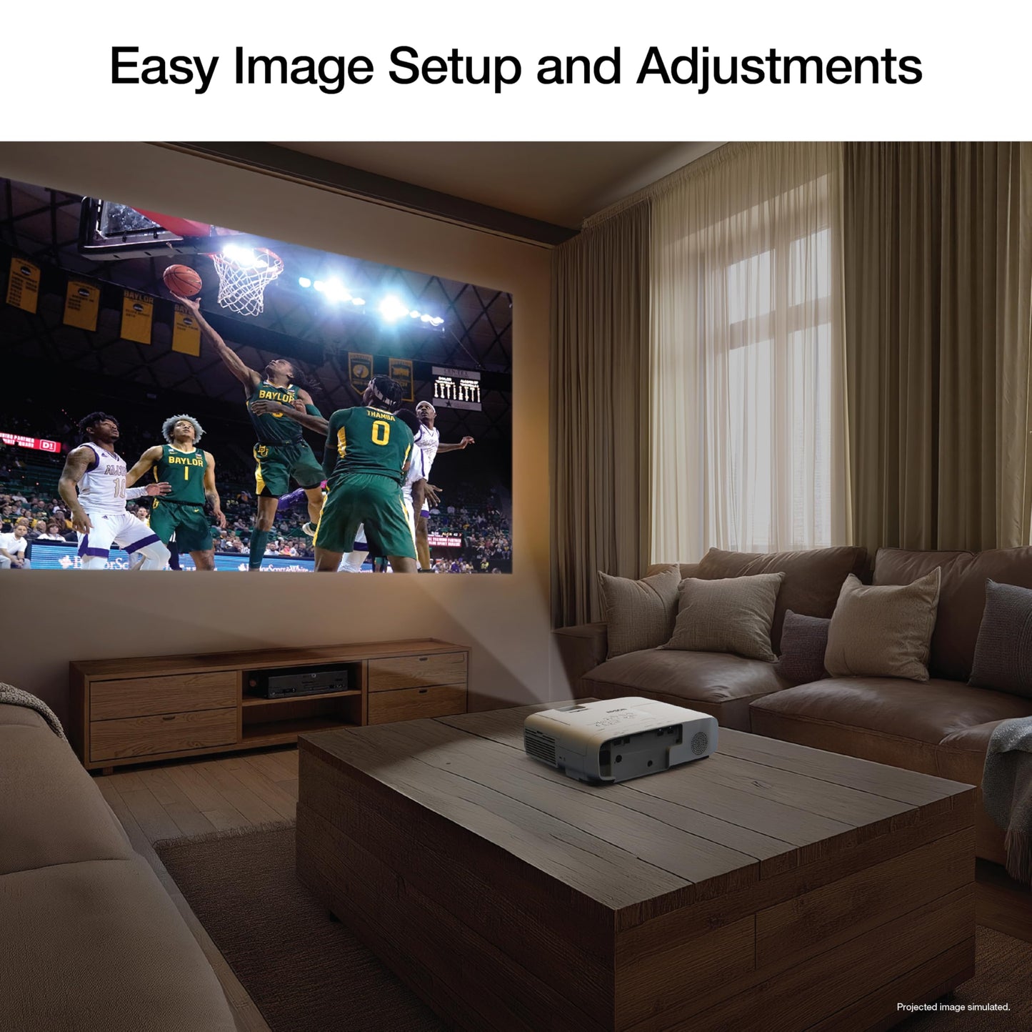 Epson Home Cinema 1100 3-Chip 3LCD Wireless 1080p Projector, Streaming with Apple AirPlay, Miracast, Home Theater/Gaming, 3,400 Lumens Color and White Brightness, Speaker, 16000:1 Contrast, 2X HDMI
