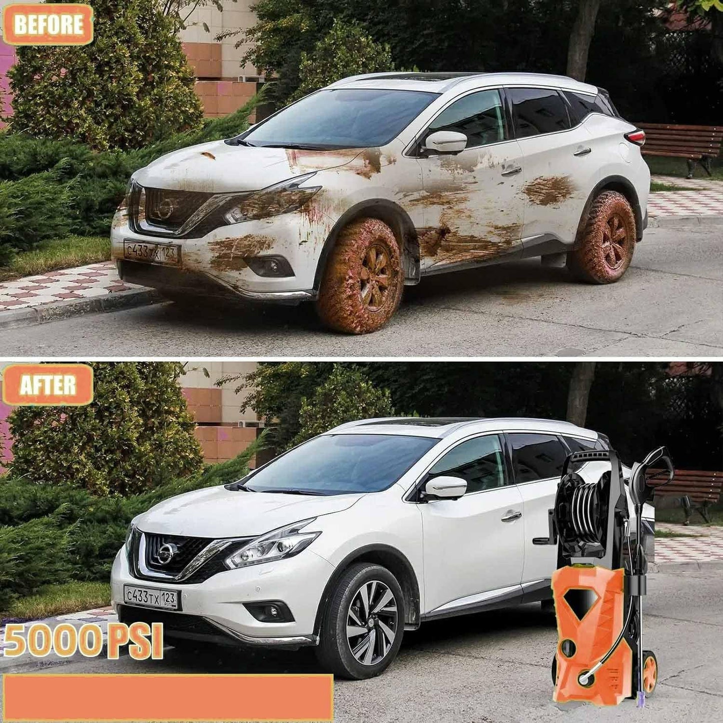 Imdot 5000PSI Electric Pressure Washer 2026 2.8GPM High Power Washer with 4 Pressure Nozzle and Soap Bottle for Home, Car Washing, Fence Cleaning, Patio (Orange)