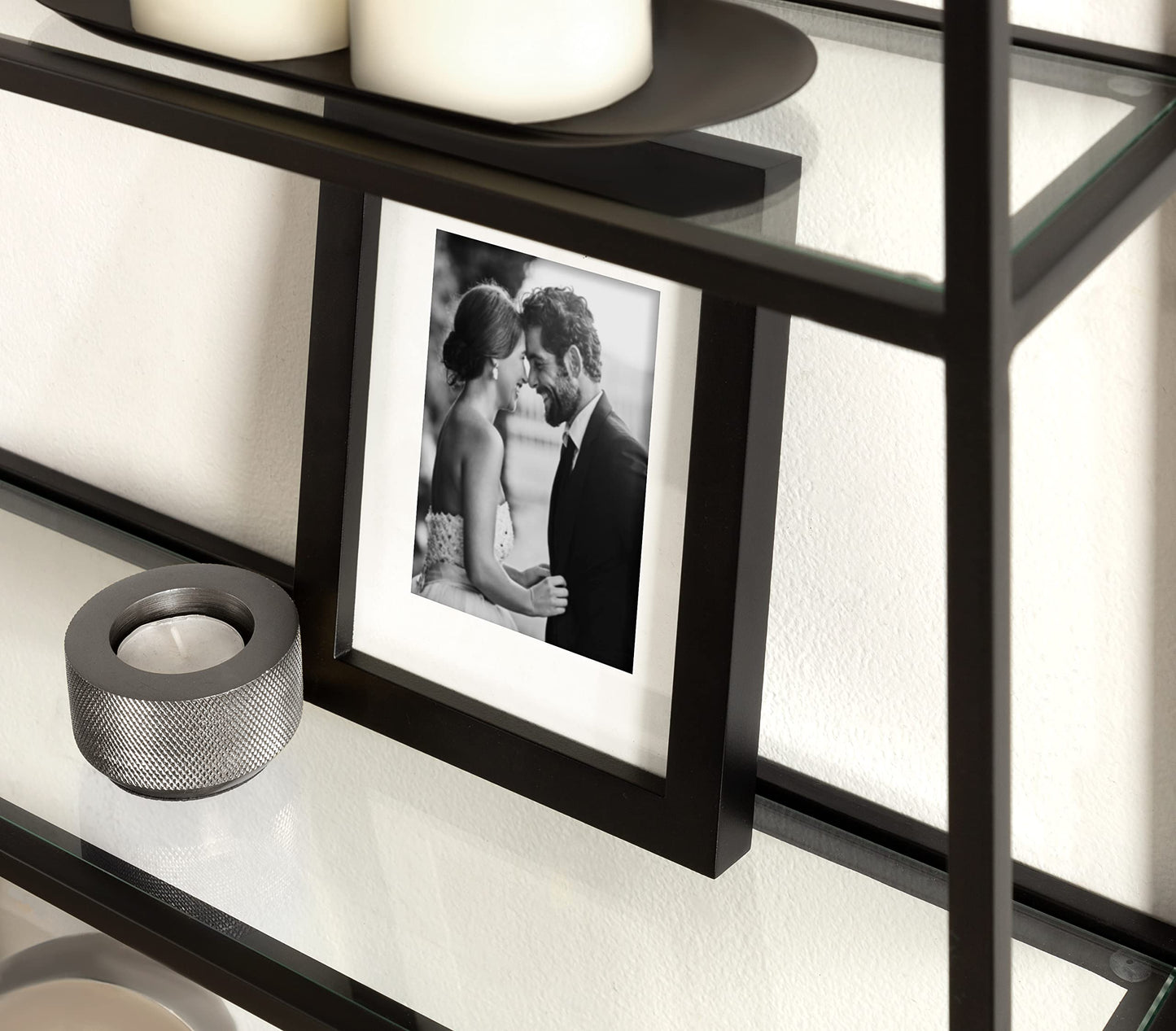 Kate and Laurel Ciel 3 Tiered Wall Shelf, 20 x 30, Black, Decorative Floating Shelf Storage and Wall Organizer