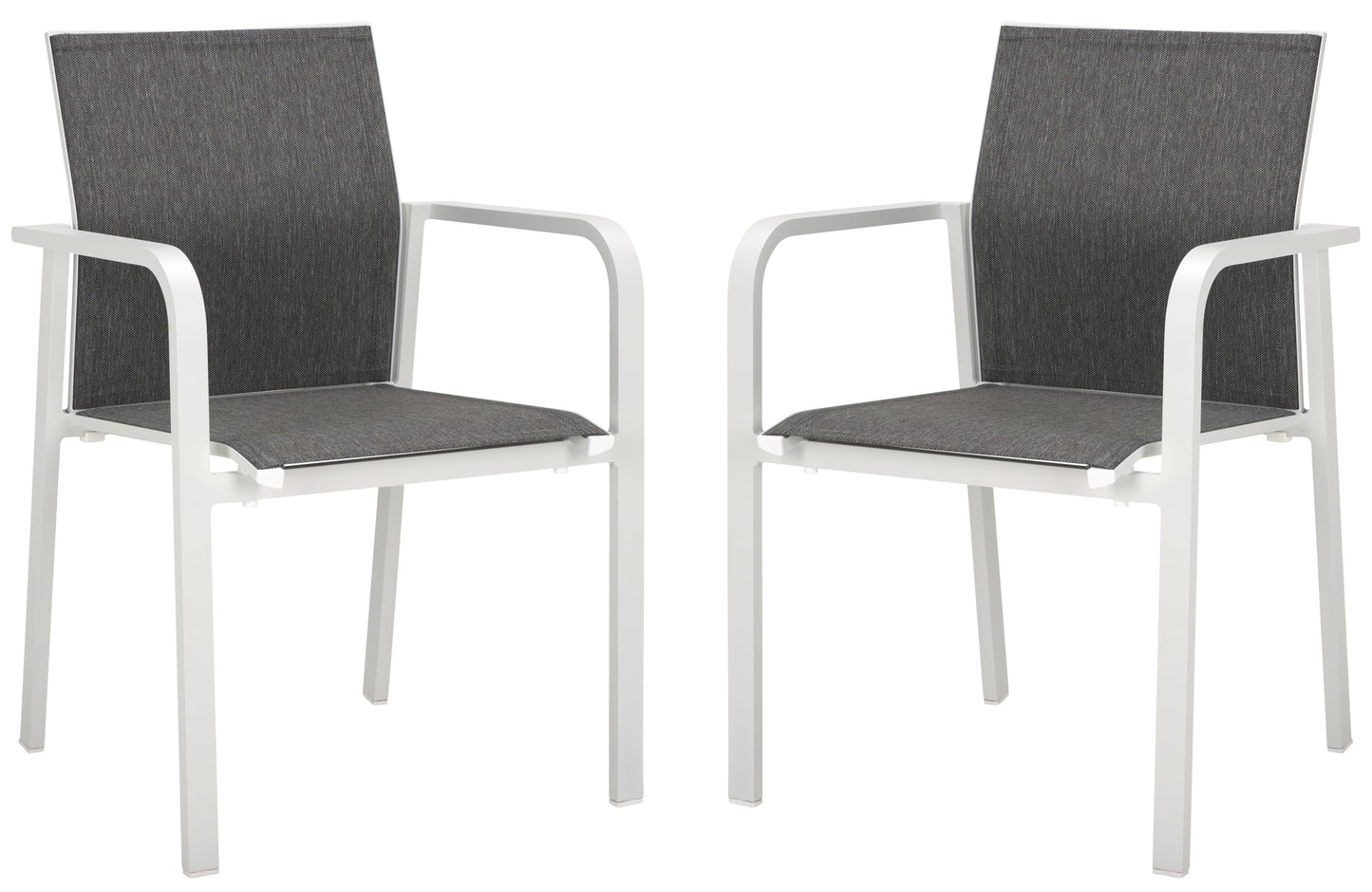 SAFAVIEH Outdoor Patio Furniture Dexter White Armchair Set of 2 (Fully Assembled)