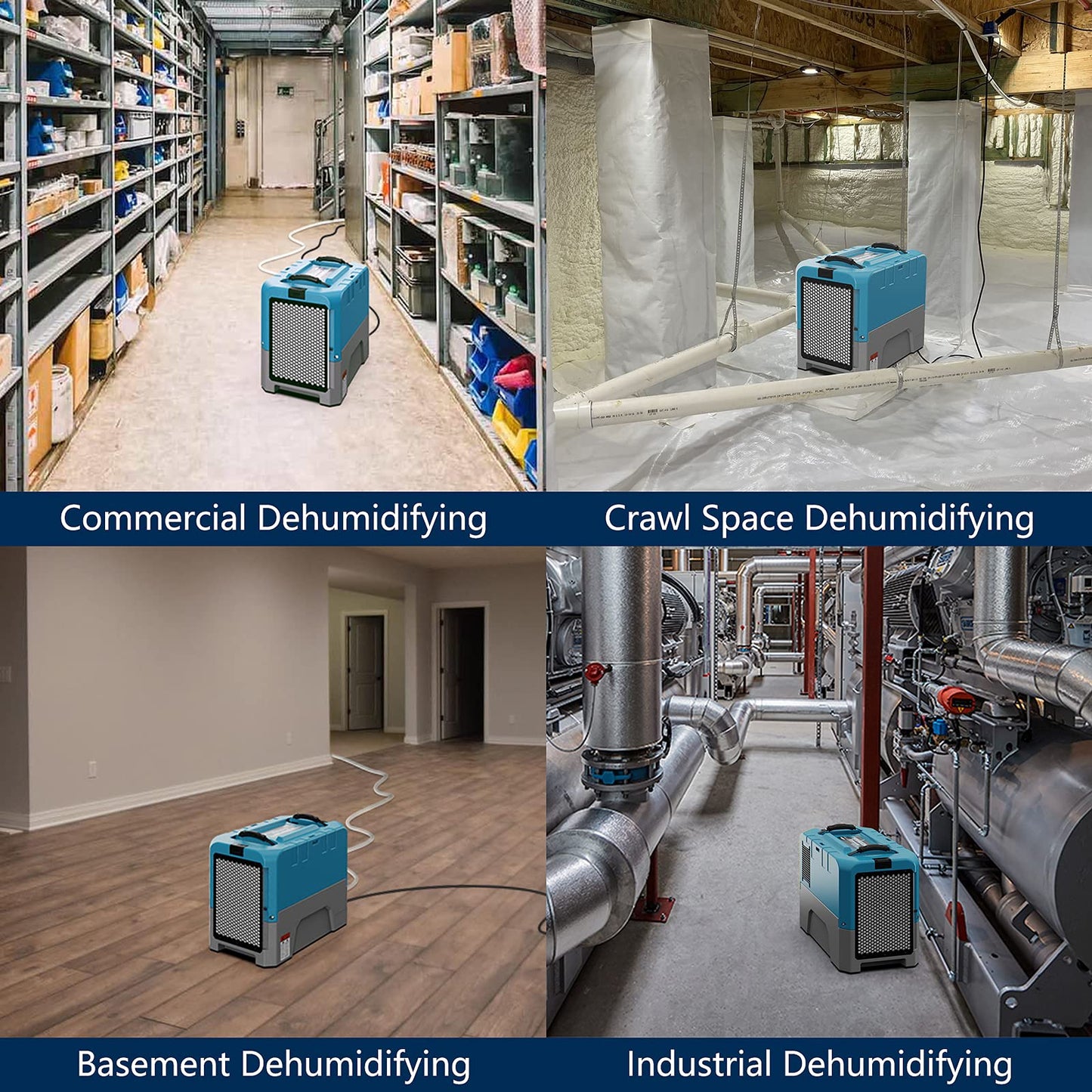 ALORAIR Commercial Dehumidifier with Pump, Up to 180 PPD (Saturation), 85 PPD at AHAM, 6 Years Limited Warranty, LGR Industrial Dehumidifier for Flood Repair, Crawlspace and Basement Drying