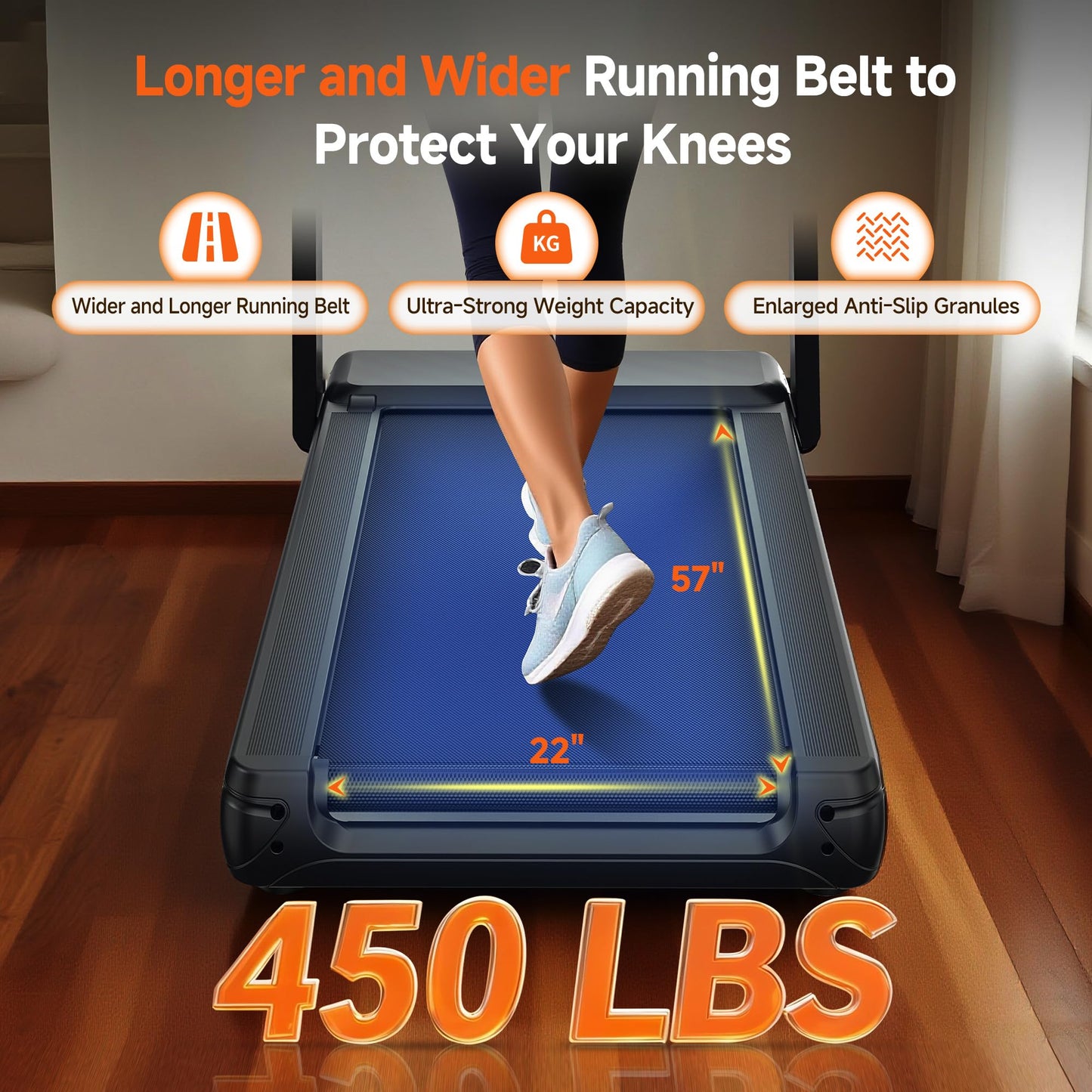 GYMOST Treadmills for Home with Incline 15%, Treadmill for Walking Running with 3.5 HP Quiet Brushless Motor, LED Display, 450 LBS Weight Capacity