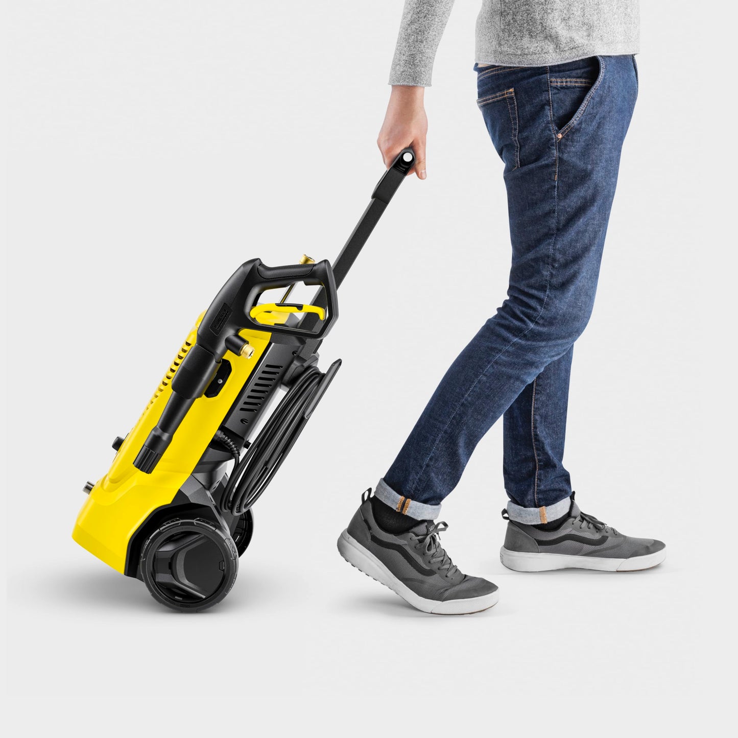 Kärcher K 4 Foam Cannon 1900 PSI Electric Pressure Washer with Turbo Nozzle and Large Wheels for All-Terrain Home Maintenance and Foam Cannon for Vehicle Cleaning
