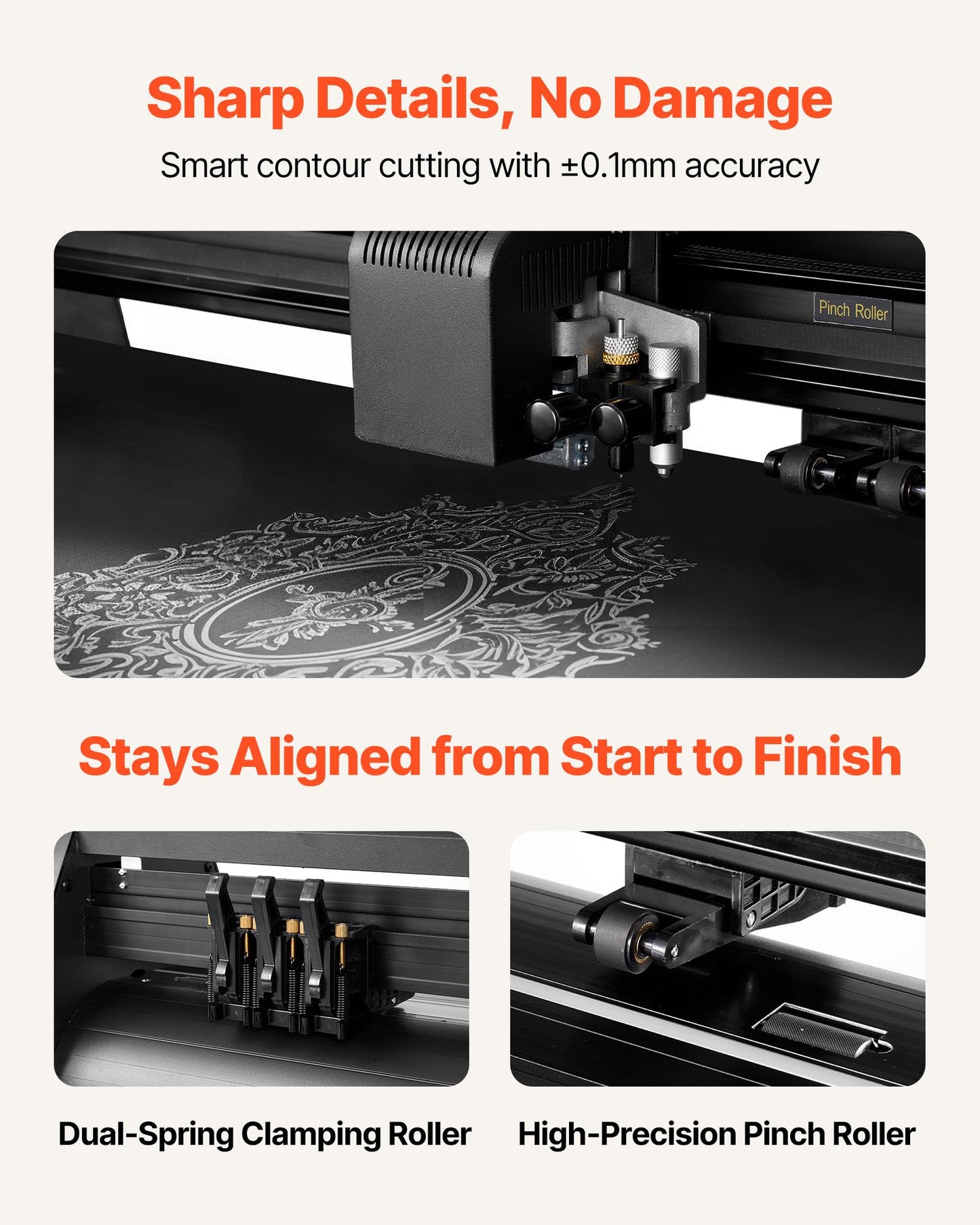 VEVOR Vinyl Cutter Machine, 28 inch Max Feed Width, Dual Blades, Adjustable Force and Speed, LED Display, Vinyl Plotter Cutter Printer with Signmaster Software for Compatible with Windows and macOS