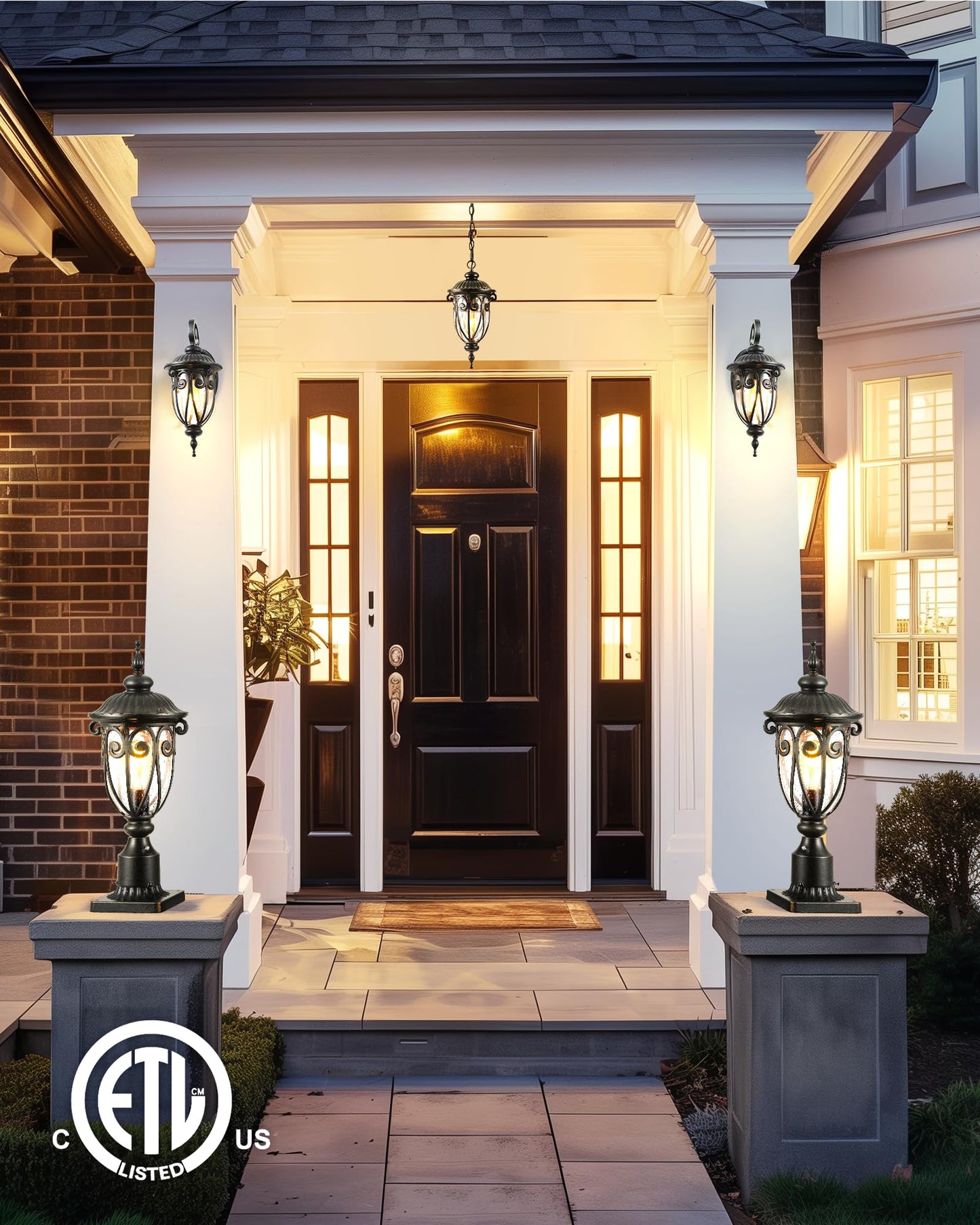 VIANIS Outdoor Post Light 2-Pack, Waterproof Dusk to Dawn, Aluminum, Oil-Rubbed Bronze, Model V82232B2