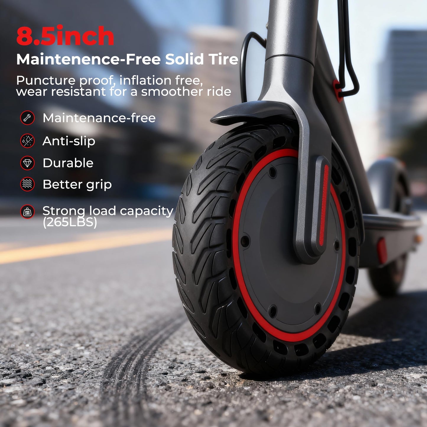 Qlaway 8.5" Aluminum Alloy Frame E Scooter for Adults 19 MPH Sport Escooter 350W Motor, Electric Scooter Up to 22 Miles Range, Bearing 265 LBS/APP Control-Black