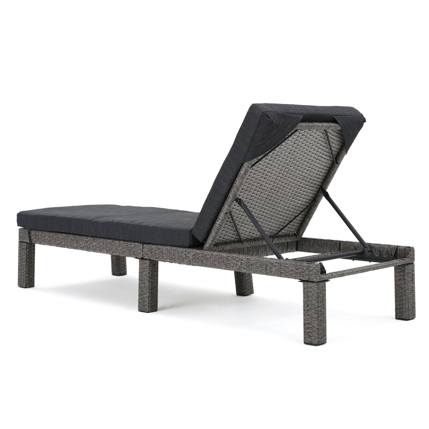 Christopher Knight Home Puerta Outdoor Wicker Patio Set with Water Resistant Cushions, 10-Pcs Set, Mix Black / Dark Grey
