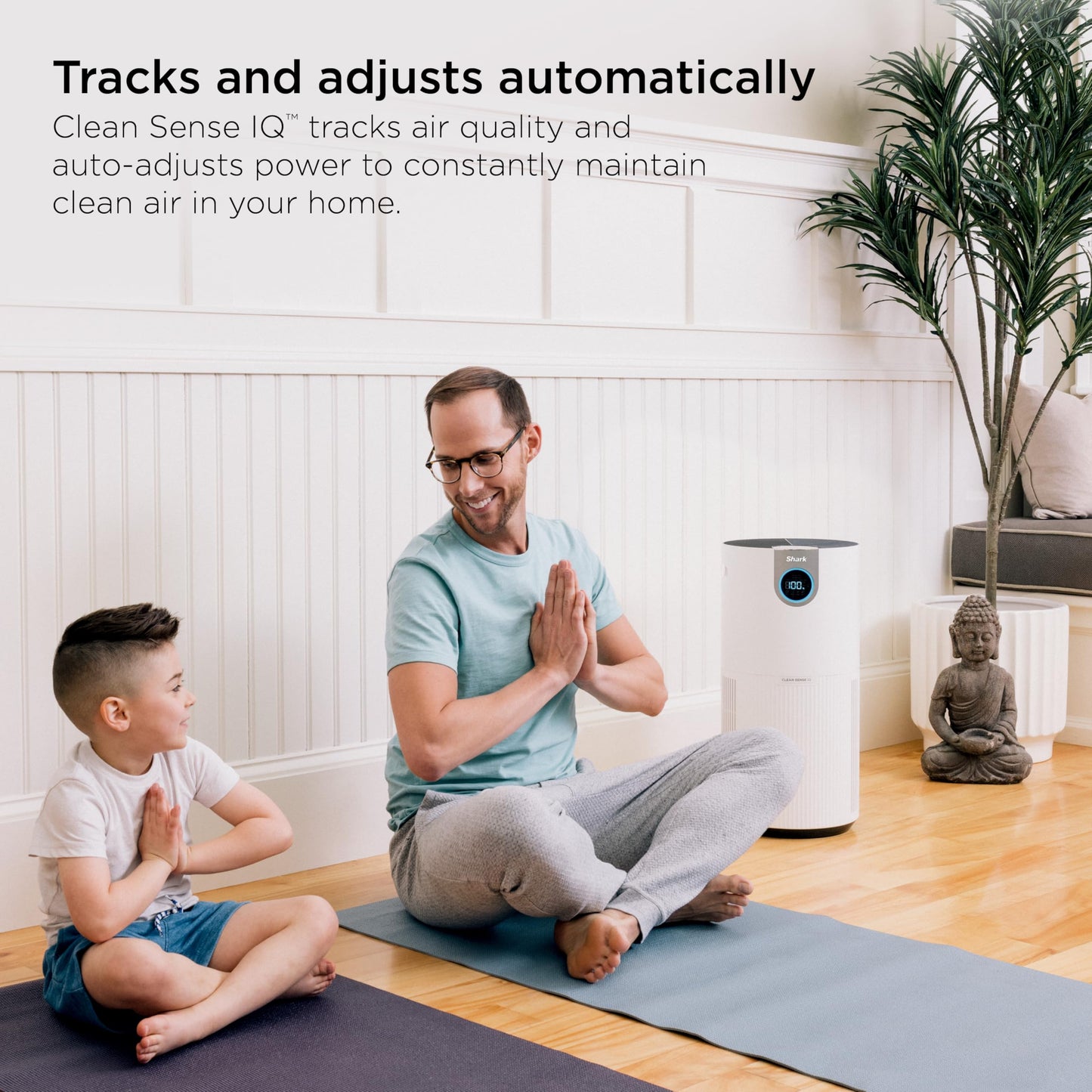 Shark Air Purifier for Home Large Room, Clean Sense Technology, HEPA Air Filter, 1000 Sq Ft, Kitchen, Filters Smoke, Captures 99.98% of Particles, Pet Dander, Pollutants, Dust, Allergens, HP201