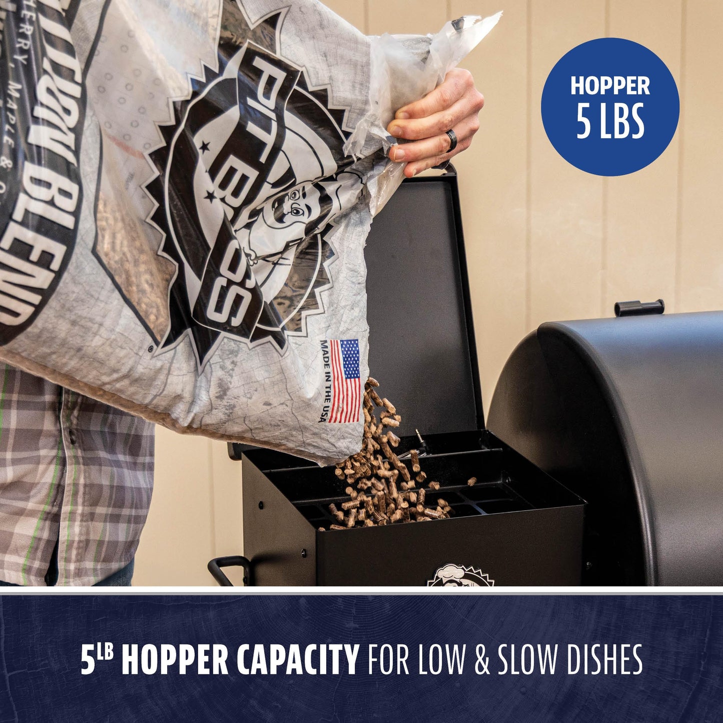 Pit Boss 500 FB2 Series Wood Pellet Grill & Smoker with Flame Broiler and LCD Digital Controller, 518-Sq. In. Cooking Space, 180°F to 500°F Temperature Range, Meat Probe, 5 lb. Pellet Hopper, Black