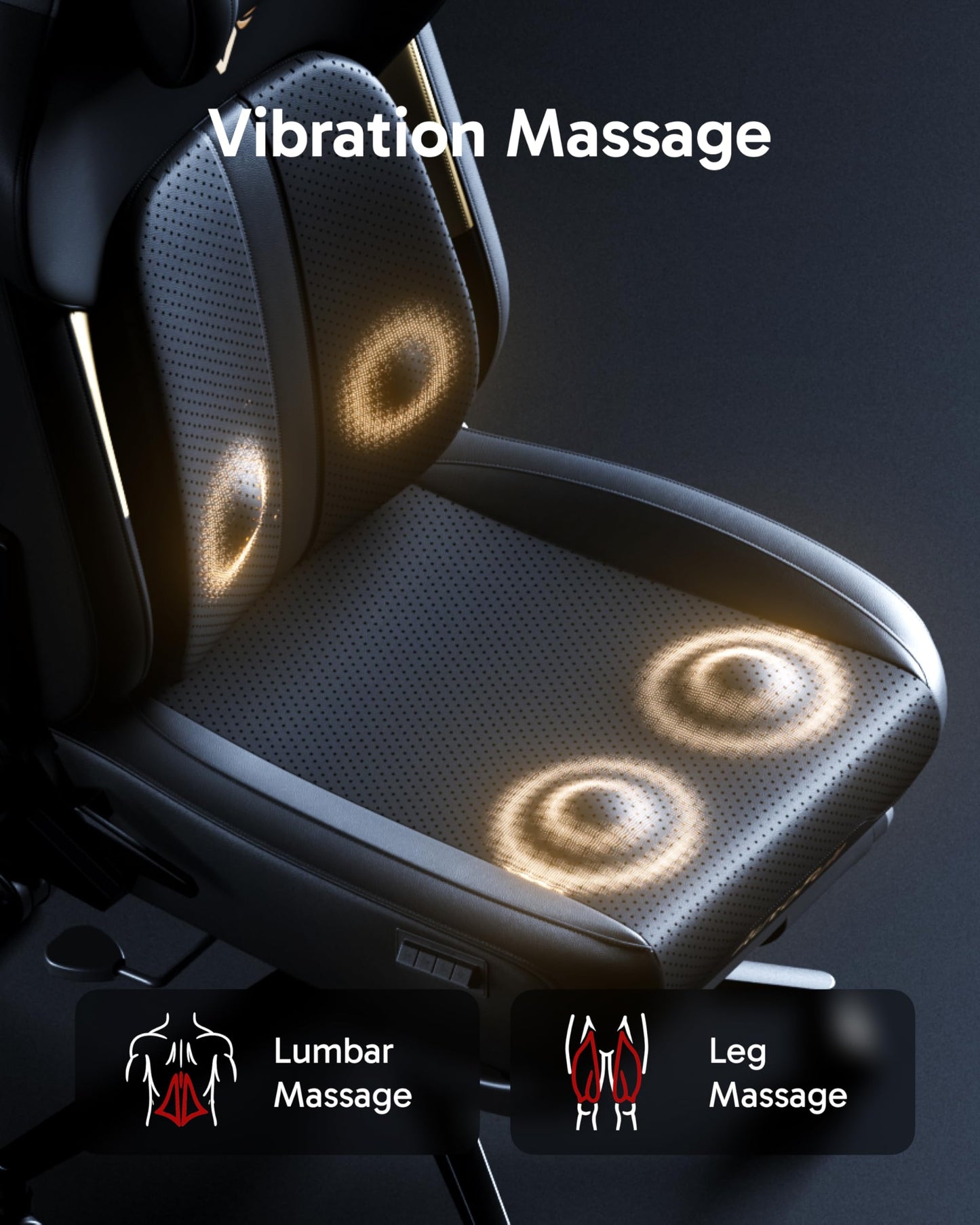 AutoFull M6 Ergonomic Gaming Chair – with 3rd-Gen Dynamic Lumbar Support, Lumbar & Leg Massage, Ventilated & Heated Seat, 360° Mechanical Armrests, Retractable Footrest (Black)