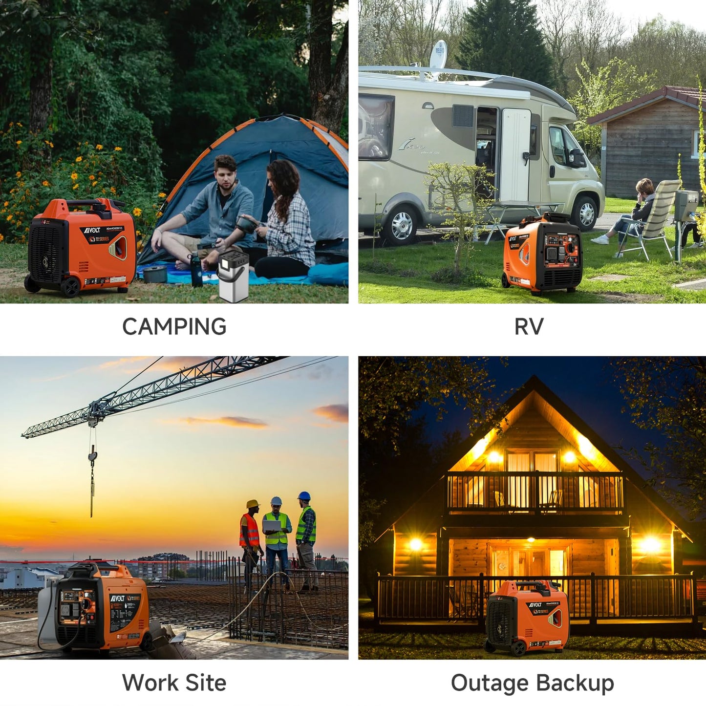 Dual Fuel Inverter Generator 4300W with Wheel Kit, Portable Generator 3-Way Remote/Electric/Recoil Start, Auto-Switch, Ultra-Quiet for RV Camping & Home Backup