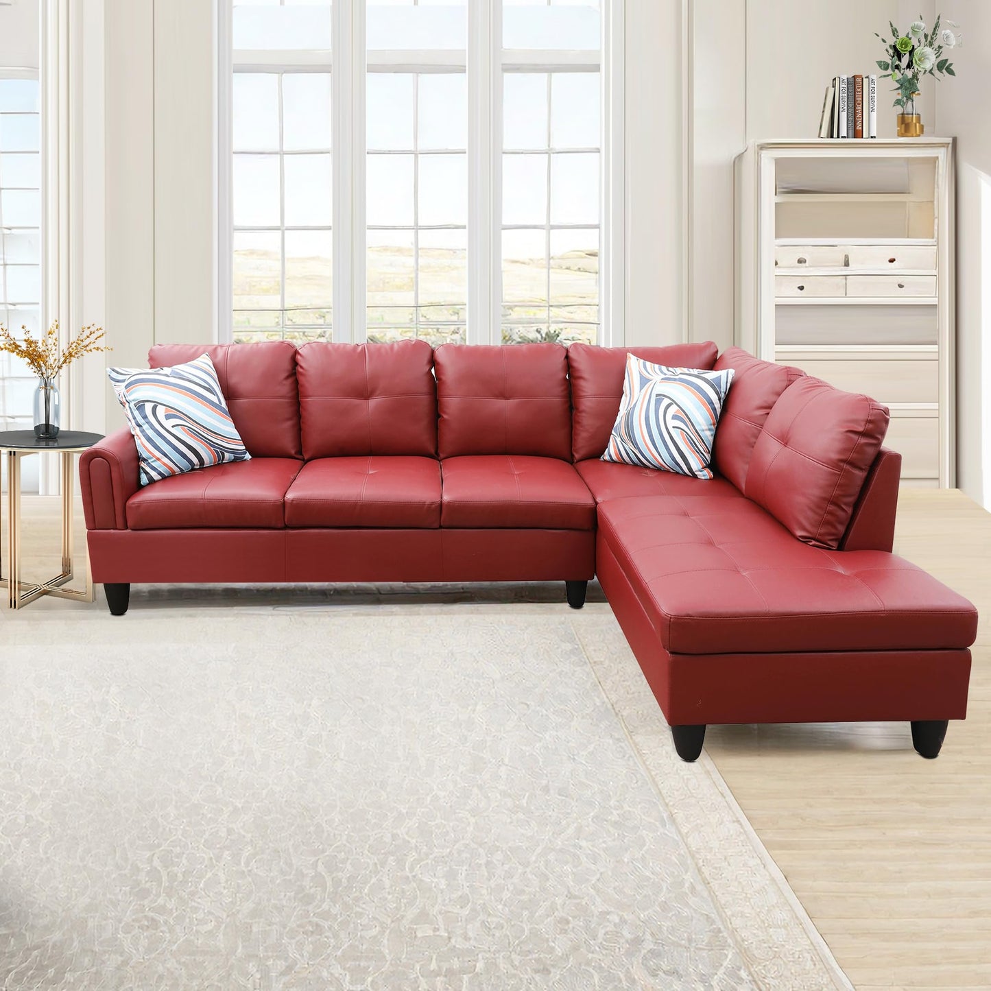 NicBex 97" L Shaped Couch Sectional Couches for Living Room, 2-Piece Modular Sofa with Movable Chaise & Deep Seat for Apartment, Bedroom, Office, Off-Brown
