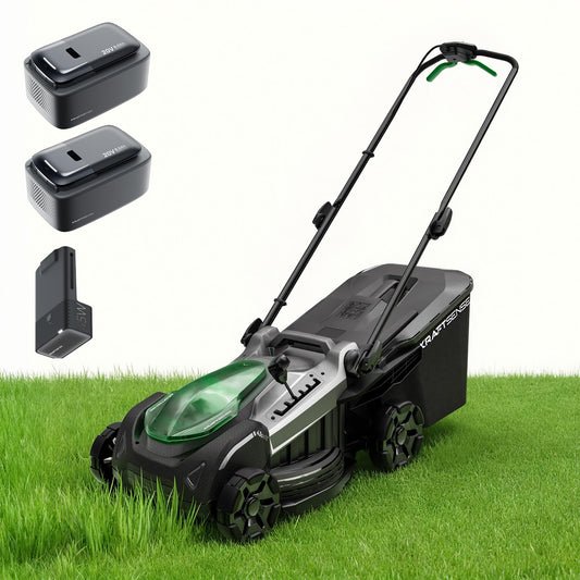 18" Electric Lawn Mower, 40V Self-Propelled Cordless Lawn Mower with 2x5.0Ah Batteries & Charger, Brushless Motor, 2-in-1 Mulching & Bagging, 6-Position Height Adjustment, for Small to Medium Yards