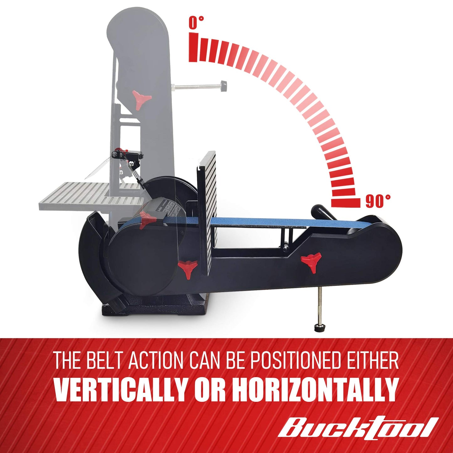 Bucktool 2 x 42 Belt Sander and 6 Inch Bench Grinder Combo, 1/2 HP 3.5 Amp Knife Sharpener for Knife Making, Metalworking, Woodworking, Benchtop Belt Grinder with Large Work Table