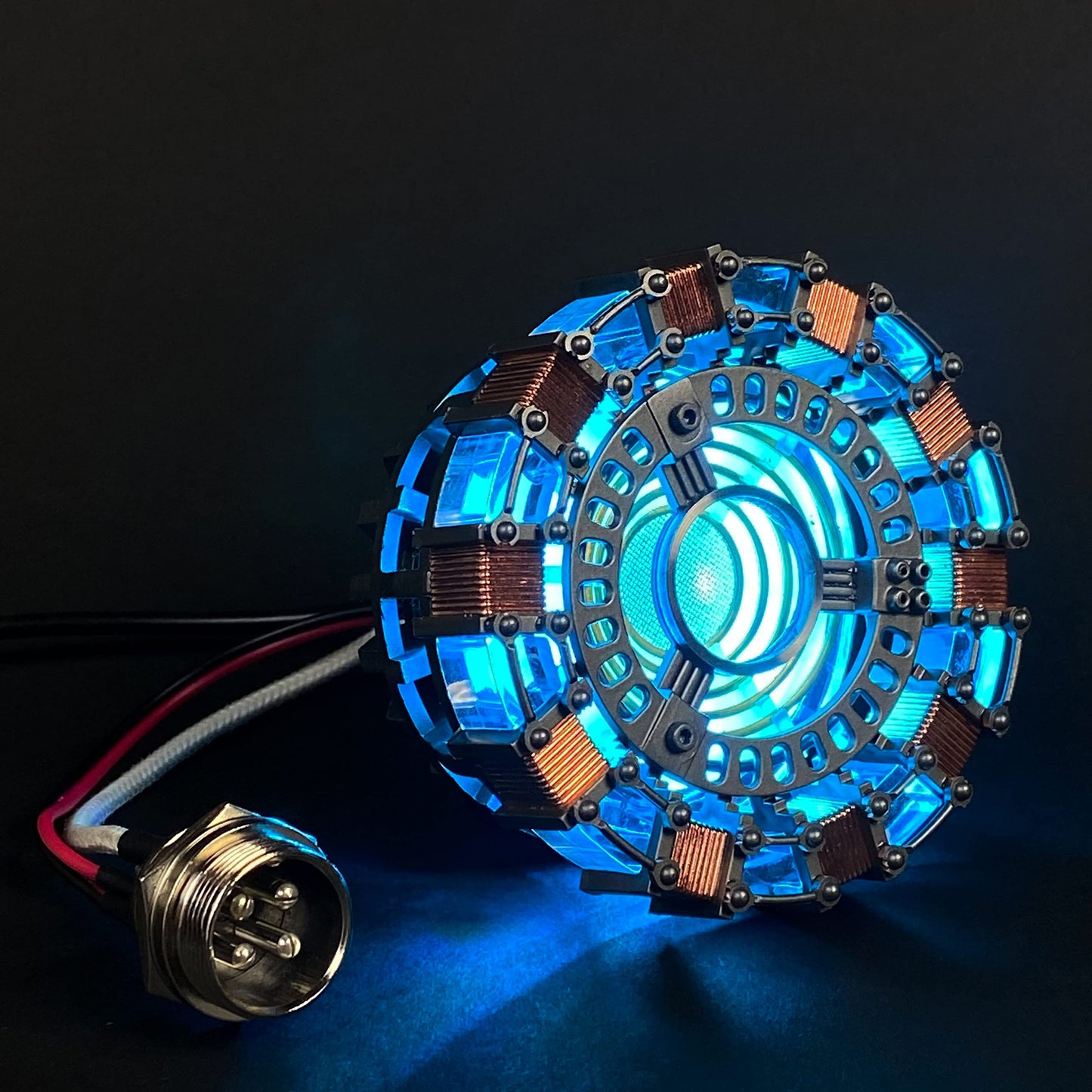 tkwser Iron Man Arc Reactor Model ARC1 with LED Light, USB Connection, and Display Case for Collections