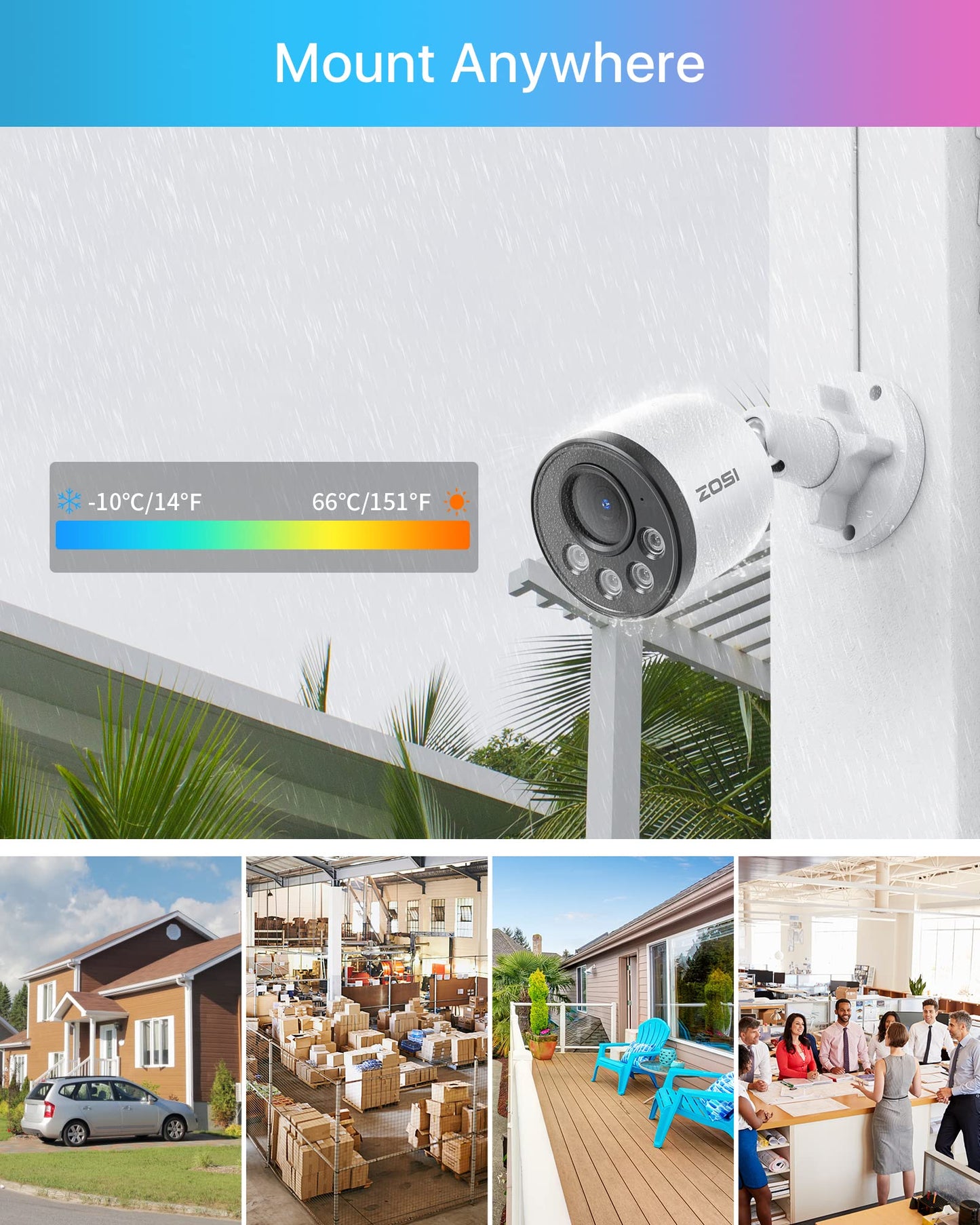 ZOSI 5MP 8CH Wired PoE Security Camera System with Audio, 4pcs Outdoor PoE Cameras, Night Vision, H.265+ 8 Channel 5MP 3K Home NVR with 1TB HDD for 24/7 Recording, No ISED is Provided