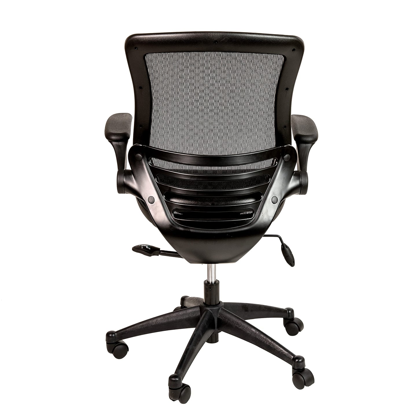 Flash Furniture Warfield Mid-Back Transparent Black Mesh Executive Swivel Office Chair with Black Frame and Flip-Up Arms