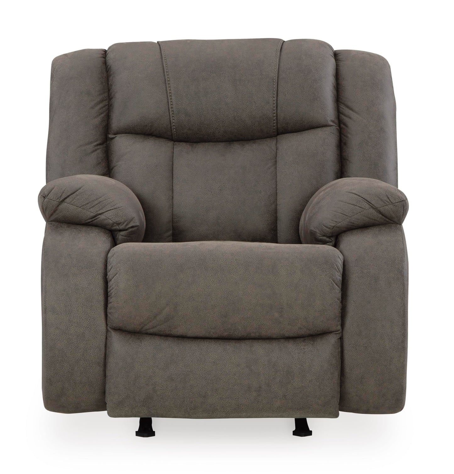 Signature Design by Ashley First Base Modern Faux Leather Rocker Recliner, Gray