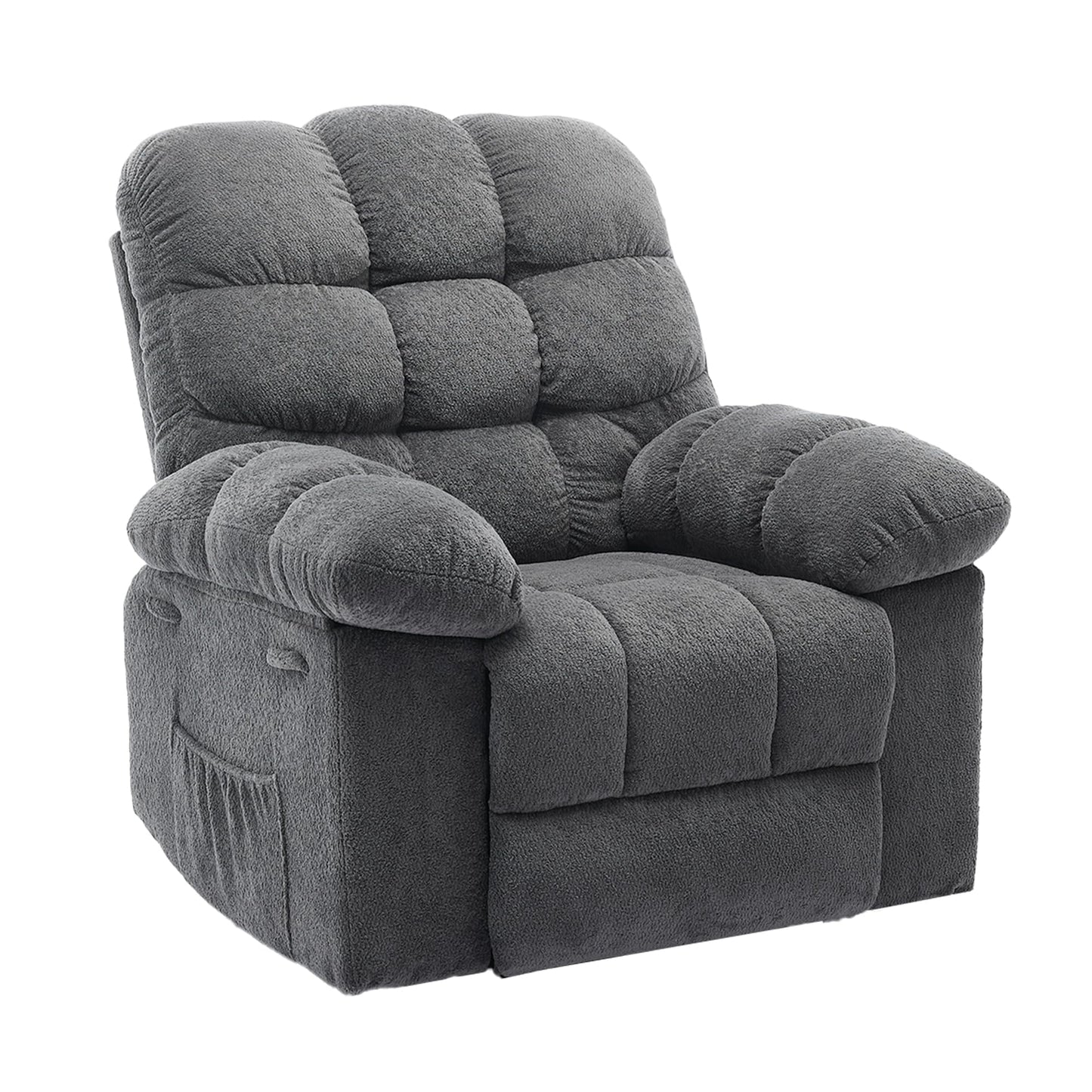 Massage & Heating Recliner Chair for Adults, 150° Manual Oversized Recliner with Extra Wide Plush Seat, Overstuffed Comfortable Single Sofa for Living Room Bedroom Home Theater for Relaxation