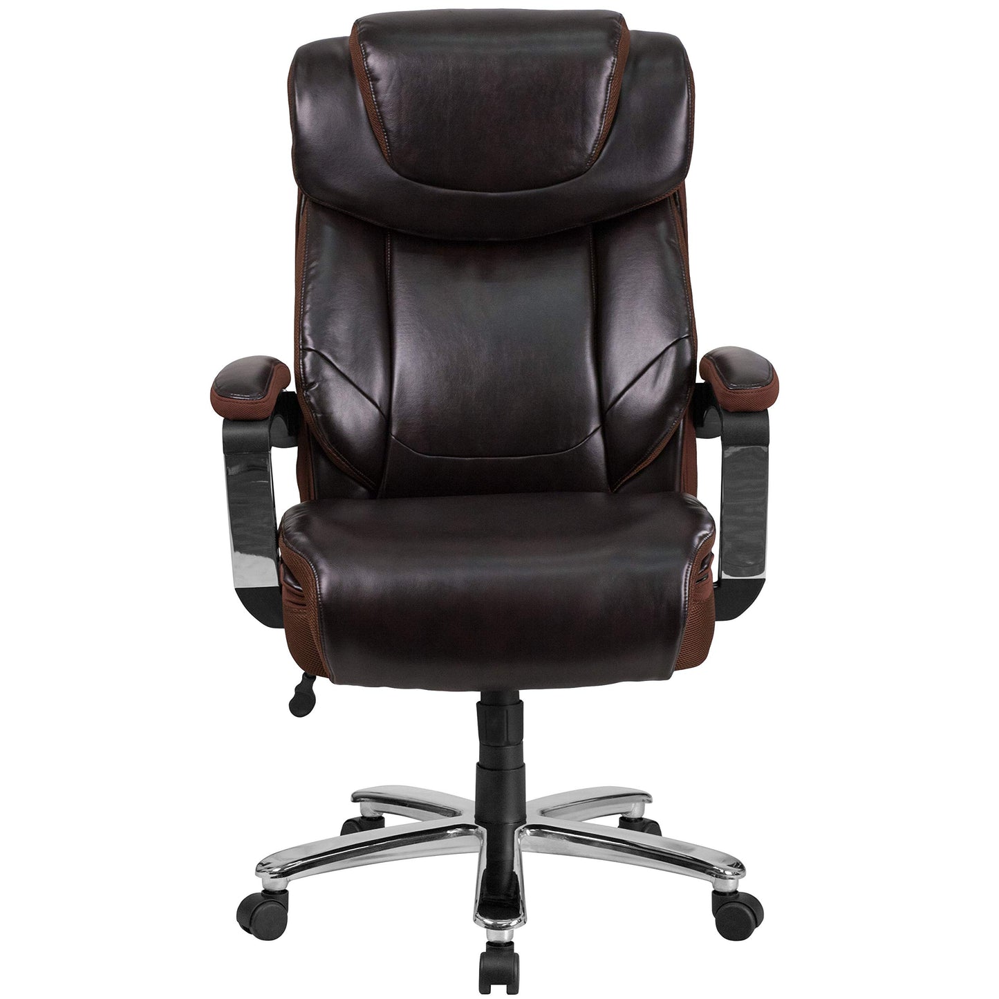 Flash Furniture Hercules Series High-Back Swivel LeatherSoft Office Chair, Ergonomic Executive Chair with Headrest and Adjustable Height, Brown