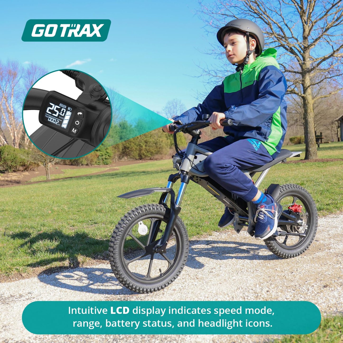 Gotrax Astra Electric Dirt Bike, 16" Pneumatic Tires, Max 16 Mile and 15.5Mph Speed Power by 300W Brushless Motor, Dual Suspension & Disc Brake, Electric Dirt Motorcycle for 47-67inch Height, Black