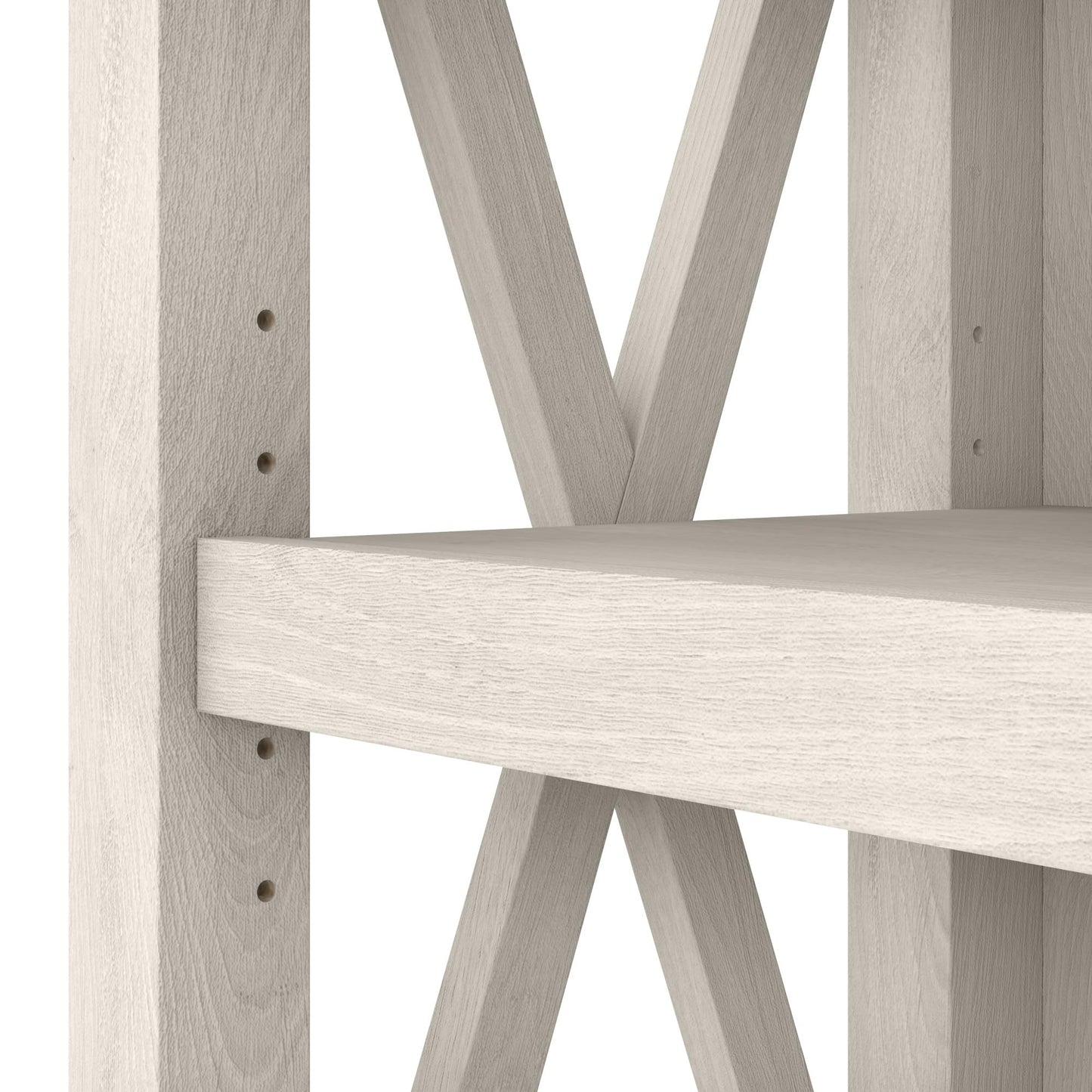 Bush Home Tall 5 Shelf Bookcase for Living Room or Home Office, Large Bookshelf, Modern Farmhouse Style, Key West Collection, Linen White Oak