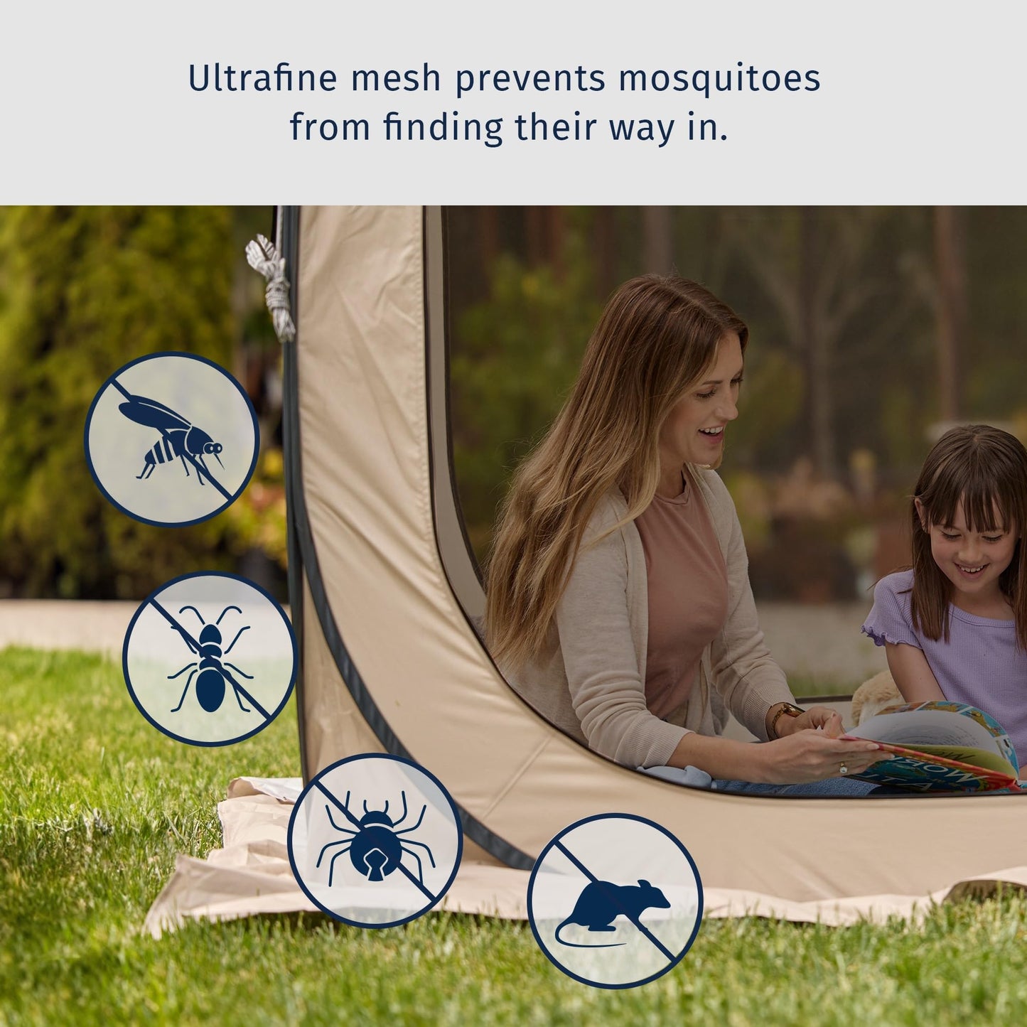 East Oak Screen House Tent Pop-Up, Portable Screen Room Canopy Instant Screen Tent 12 x 12 FT with Carry Bag for Patio, Backyard, Deck & Outdoor Activities, Brown