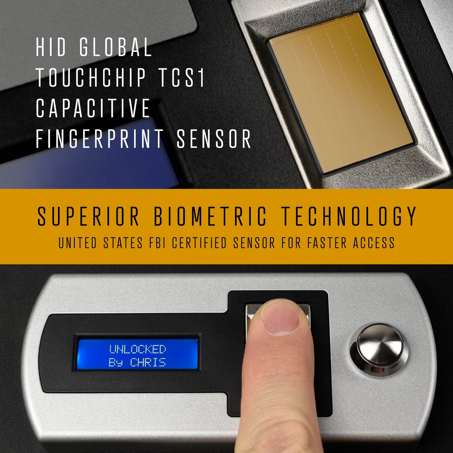 Verifi Smart S3800 Biometric Safe with FBI-Certified Fingerprint Sensor, Audible Alarm, 22 Pound, Black