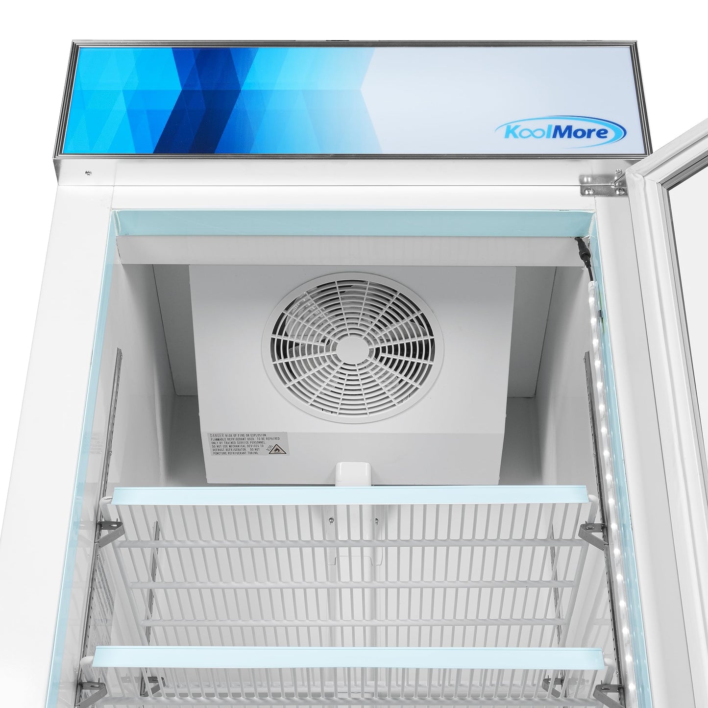 KoolMore 31 in. Commercial One Glass Door Display Upright Freezer Merchandiser in White 23 Cu. Ft. (MDF-1GD-23C-WH)