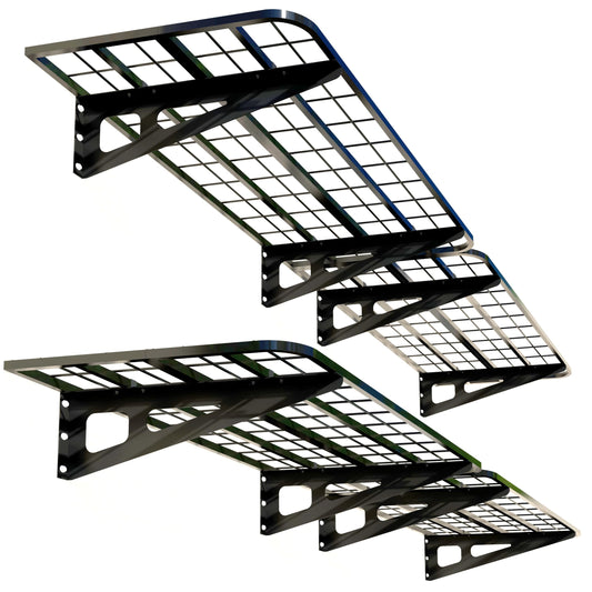 4-Pack 2x4ft Garage Wall Shelving, 4 Shelf Total 16 ft(L) Garage Shelving Wall Mounted, Heavy-Duty Storage Shelves, Perfect for Holding Storage Bins, Sporting Goods, Tools, and More Space-Saving
