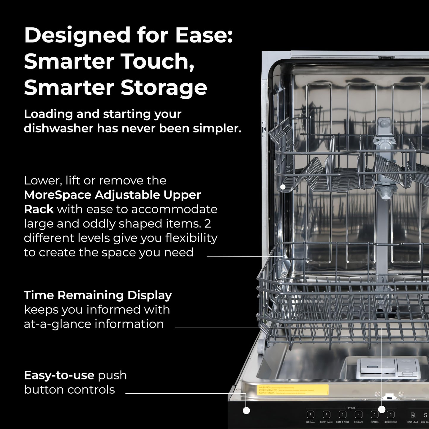 Kenmore 22-14589 24" Built-In Dishwasher - UltraWash, SmartWash, Sanitize Rinse, SmartDry, and Leak Detection - 14 Place Settings - 57 DBA - ENERGY STAR Certified - 24" - Black