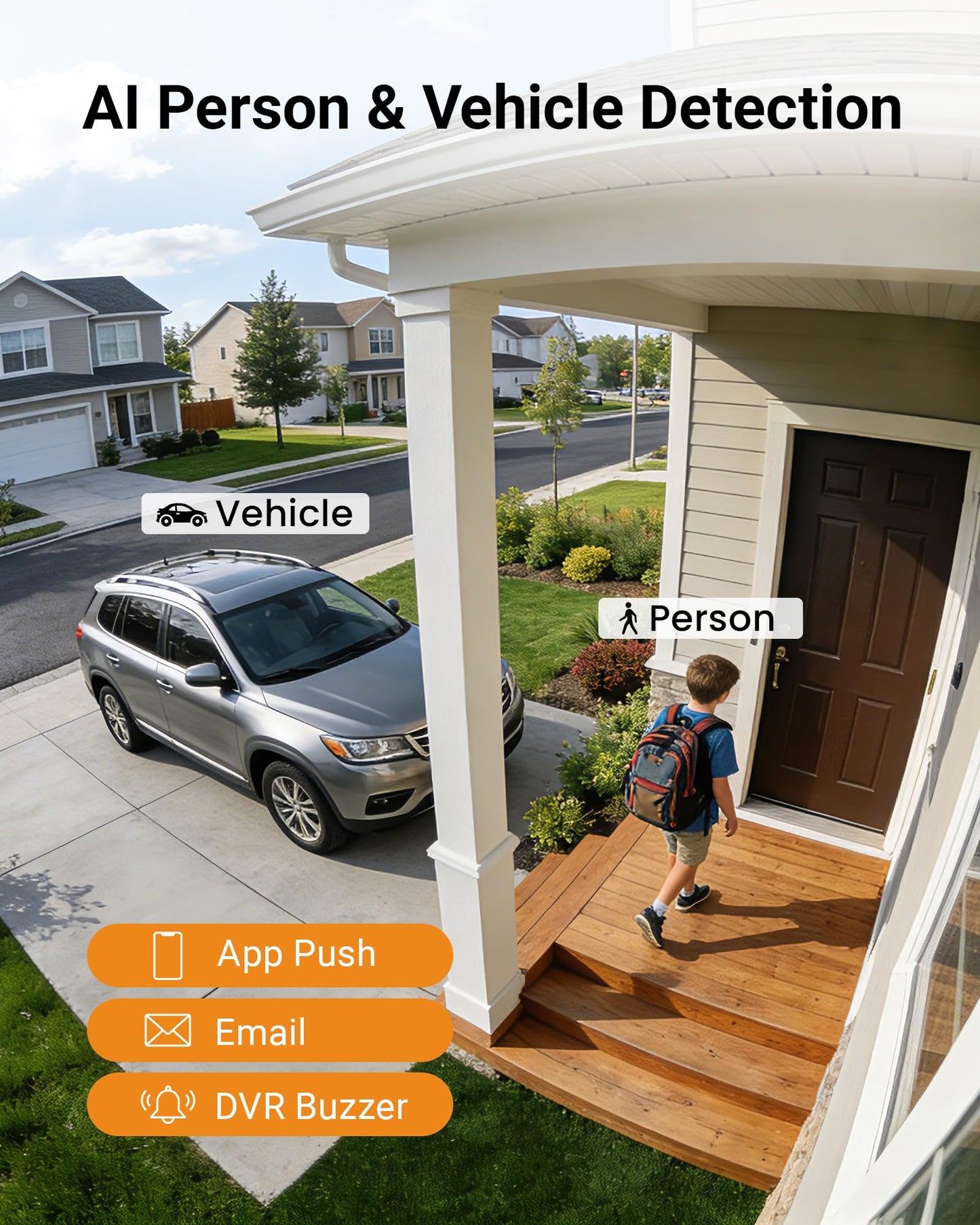 Anlapus 5MP Pan Tilt Wired Security Camera System, 8pcs 3K Outdoor Indoor Home Surveillance Cameras, Human Vehicle Detection, Night Vision, 8CH CCTV DVR with 1TB HDD for 24/7 Video & Audio Recording